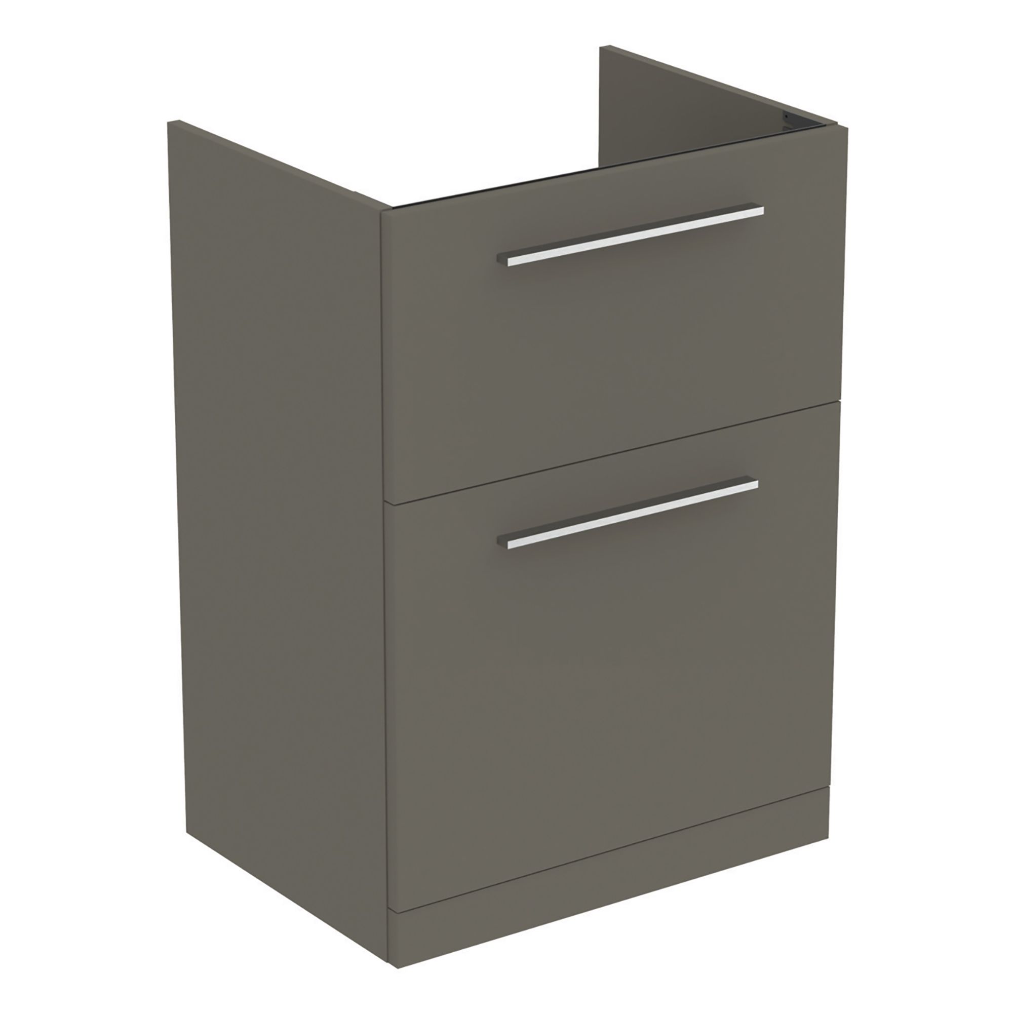 Ideal Standard i.life A Standard Gloss Quartz Grey Freestanding Bathroom Vanity unit (H)85.3cm (W)60cm