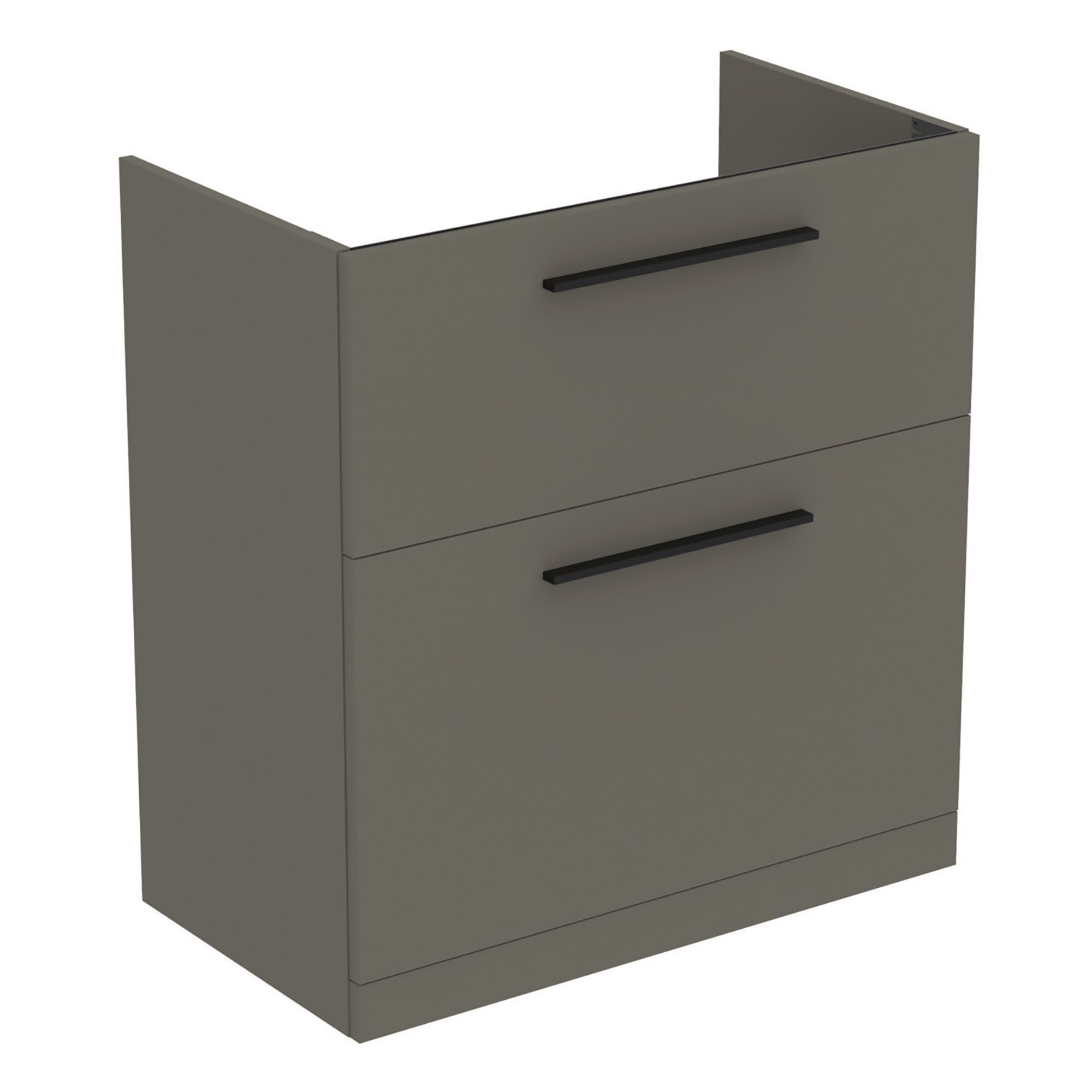Ideal Standard i.life A Standard Gloss Quartz Grey Freestanding Bathroom Vanity unit (H)85.3cm (W)80cm
