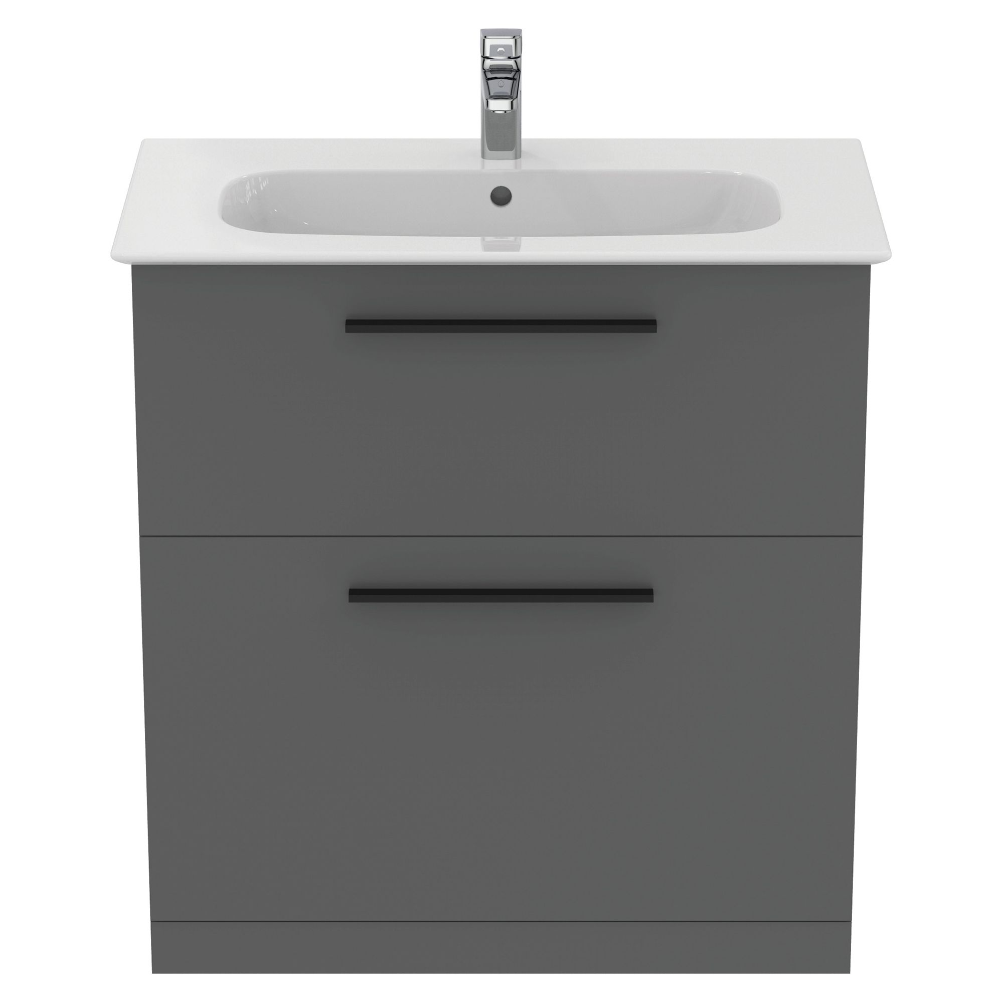 Ideal Standard i.life A Standard Gloss Quartz Grey Freestanding Bathroom Vanity unit (H)85.3cm (W)80cm