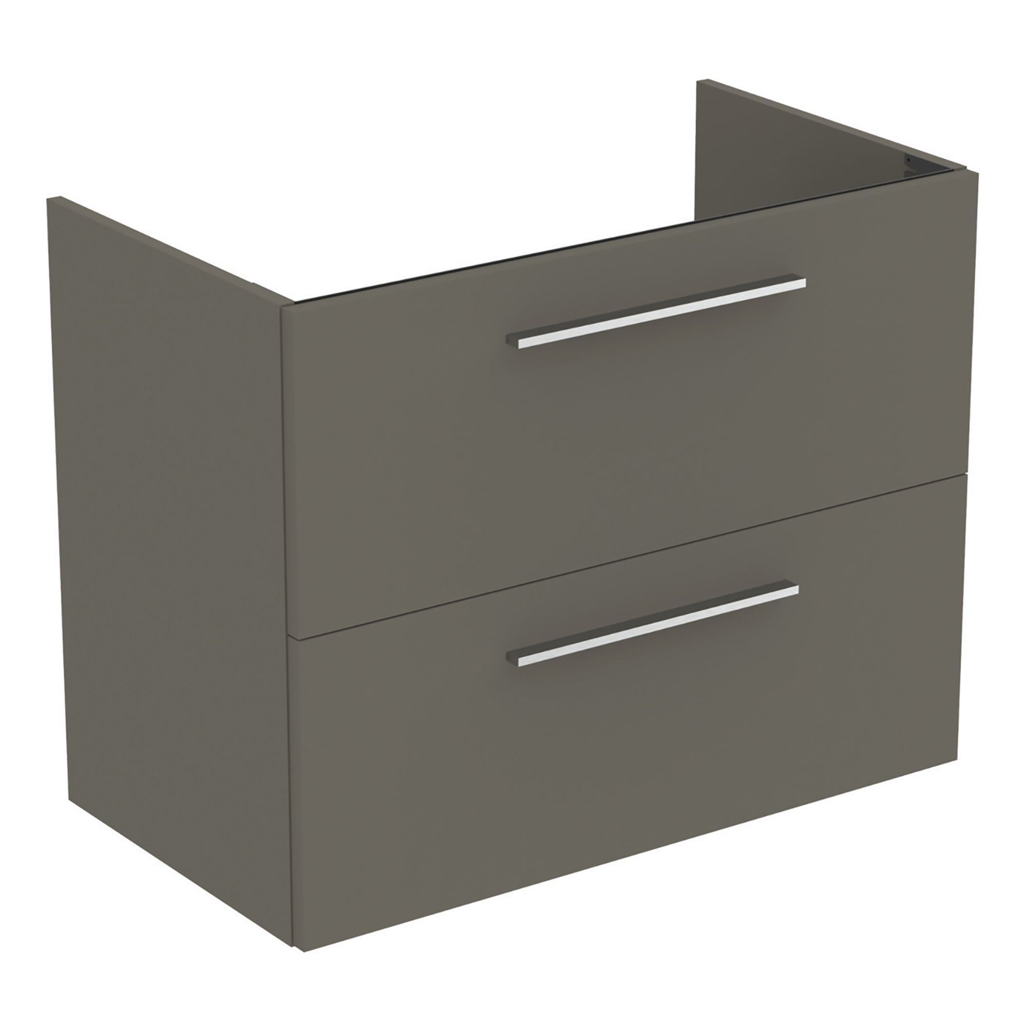 Ideal Standard i.life A Standard Gloss Quartz Grey Wall-mounted Bathroom Vanity unit (H)63cm (W)80cm