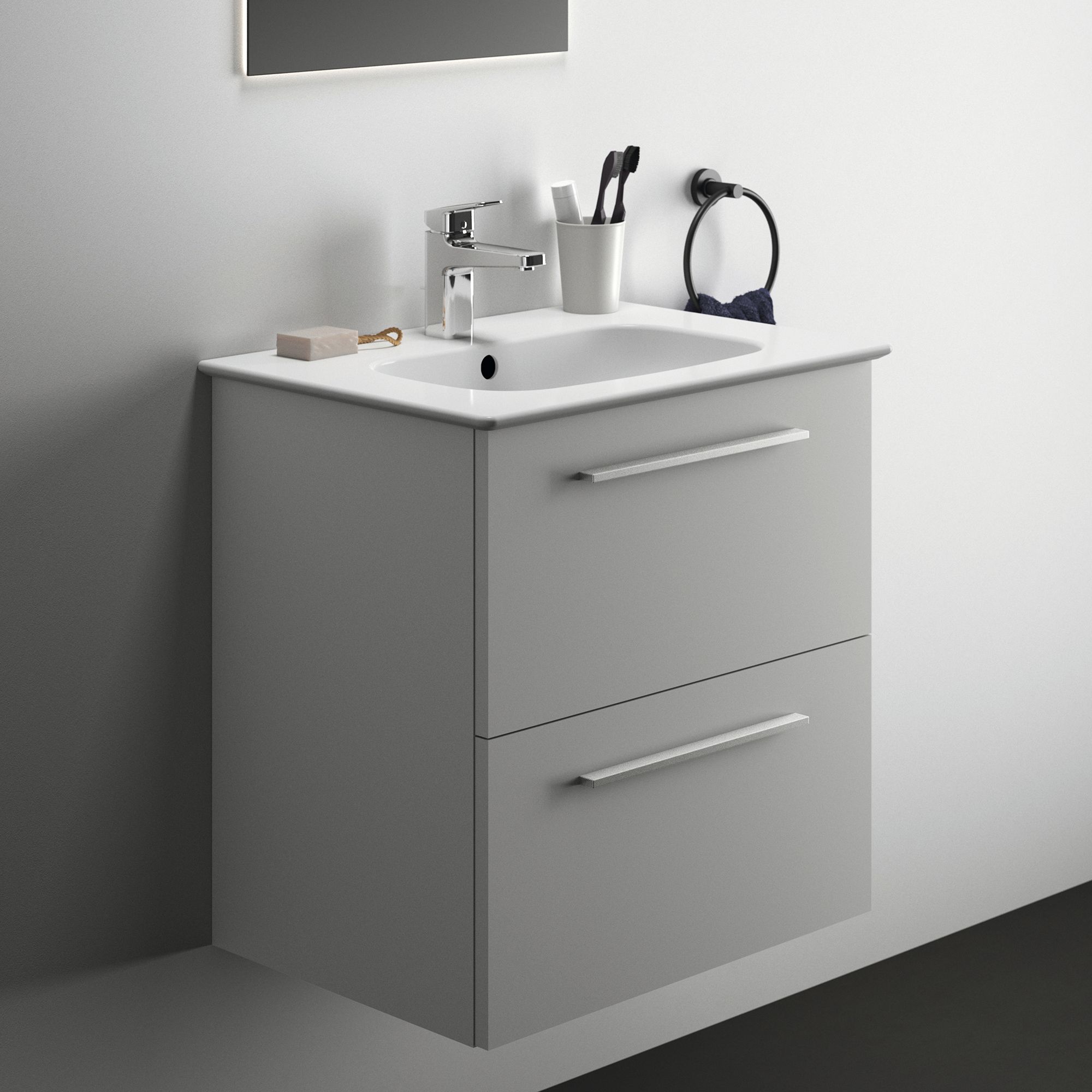 Ideal Standard i.life A Standard Matt White Wall-mounted Bathroom Vanity unit (H)63cm (W)60cm