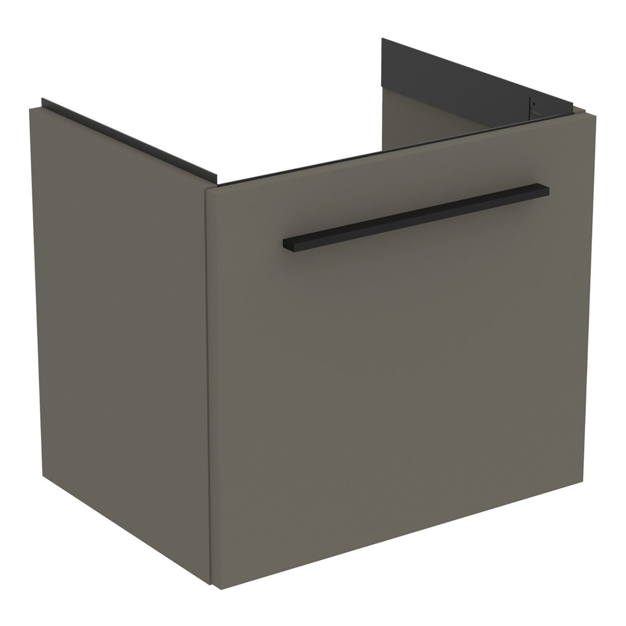Ideal Standard i.life S Compact Gloss Quartz Grey Oak Veneer Wall-mounted Bathroom Vanity unit (H)44cm (W)50cm