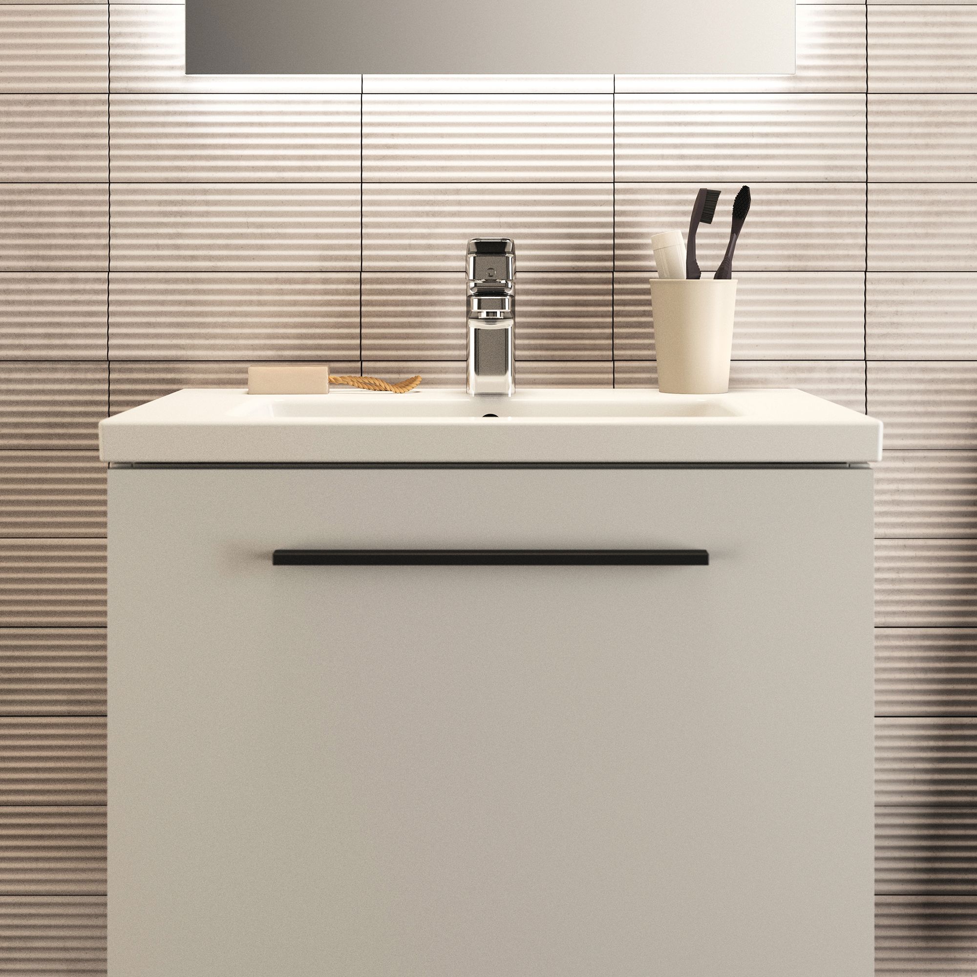 Ideal Standard i.life S Compact Matt White Wall-mounted Bathroom Vanity unit (H)44cm (W)60cm