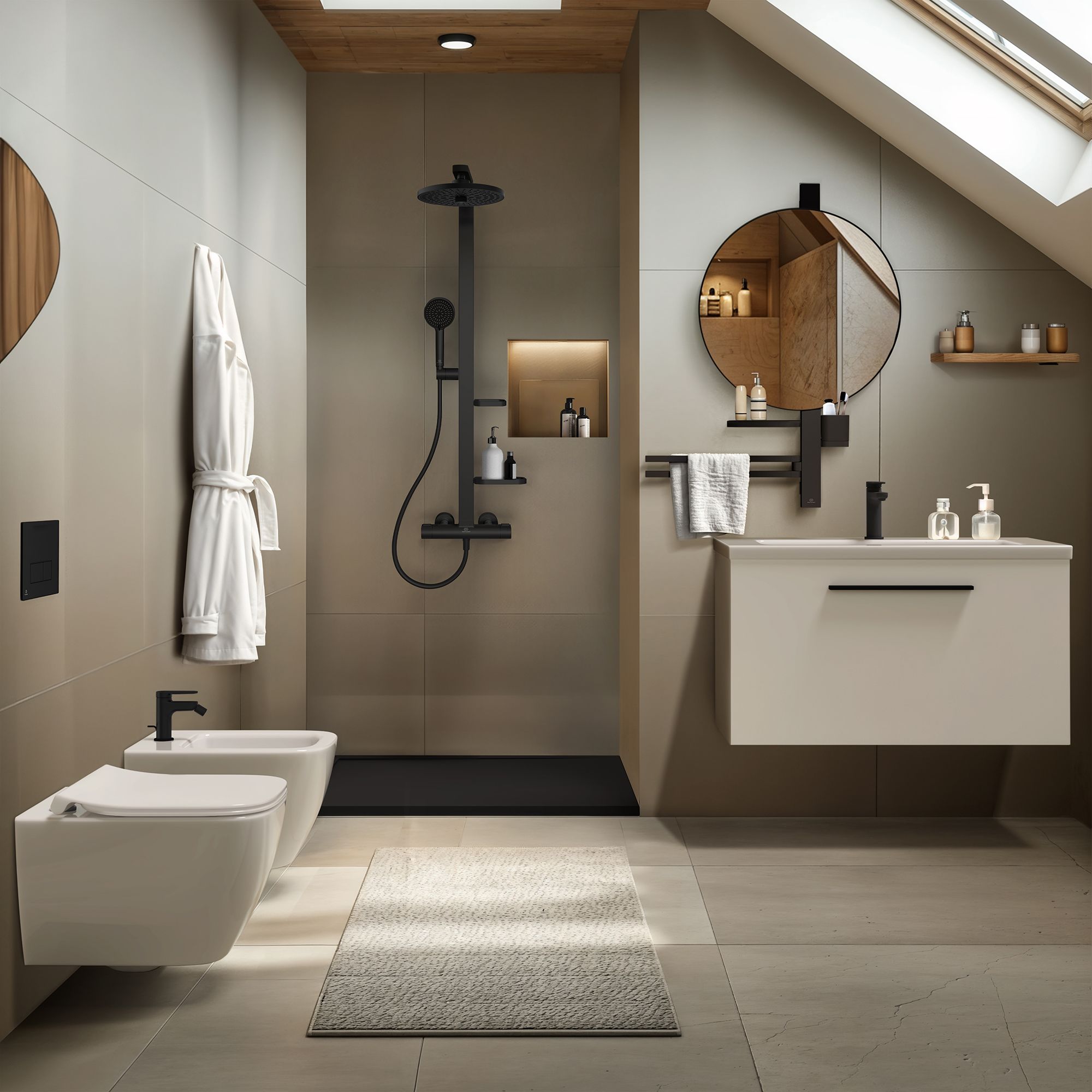 Ideal Standard i.life S Compact Matt White Wall-mounted Bathroom Vanity unit (H)44cm (W)80cm
