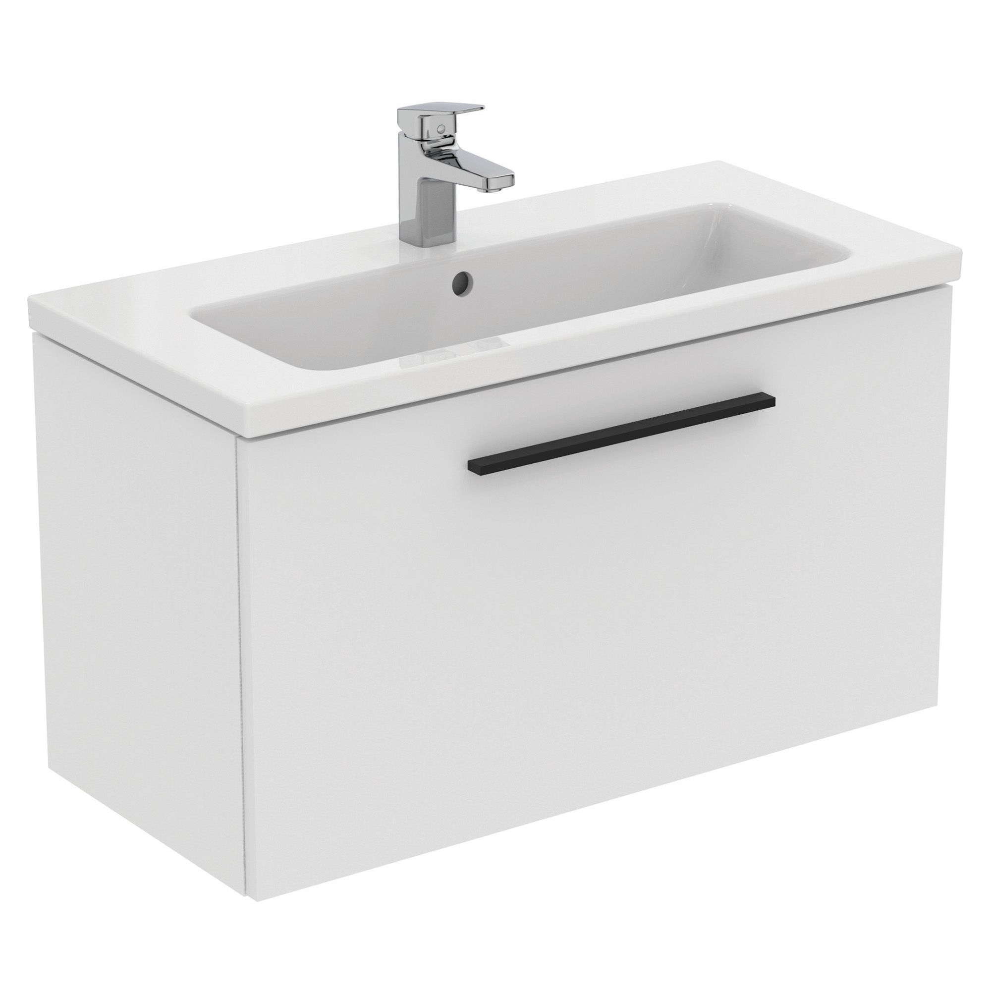 Ideal Standard i.life S Compact Matt White Wall-mounted Bathroom Vanity unit (H)44cm (W)80cm