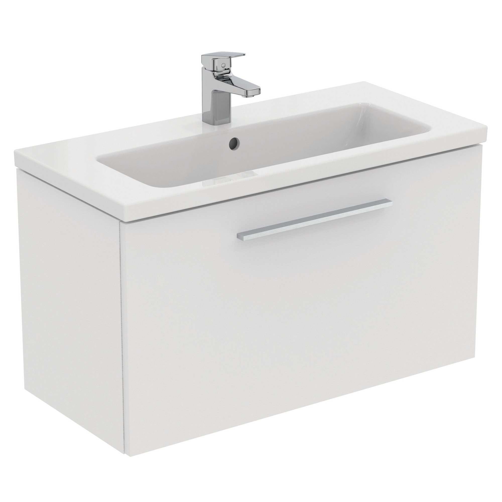 Ideal Standard i.life S Compact Matt White Wall-mounted Bathroom Vanity unit (H)44cm (W)80cm