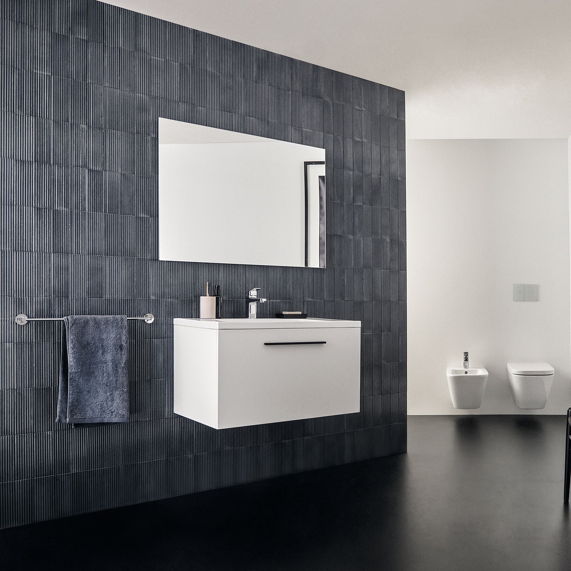 Ideal Standard i.life S Compact Matt White Wall-mounted Bathroom Vanity unit (H)44cm (W)80cm