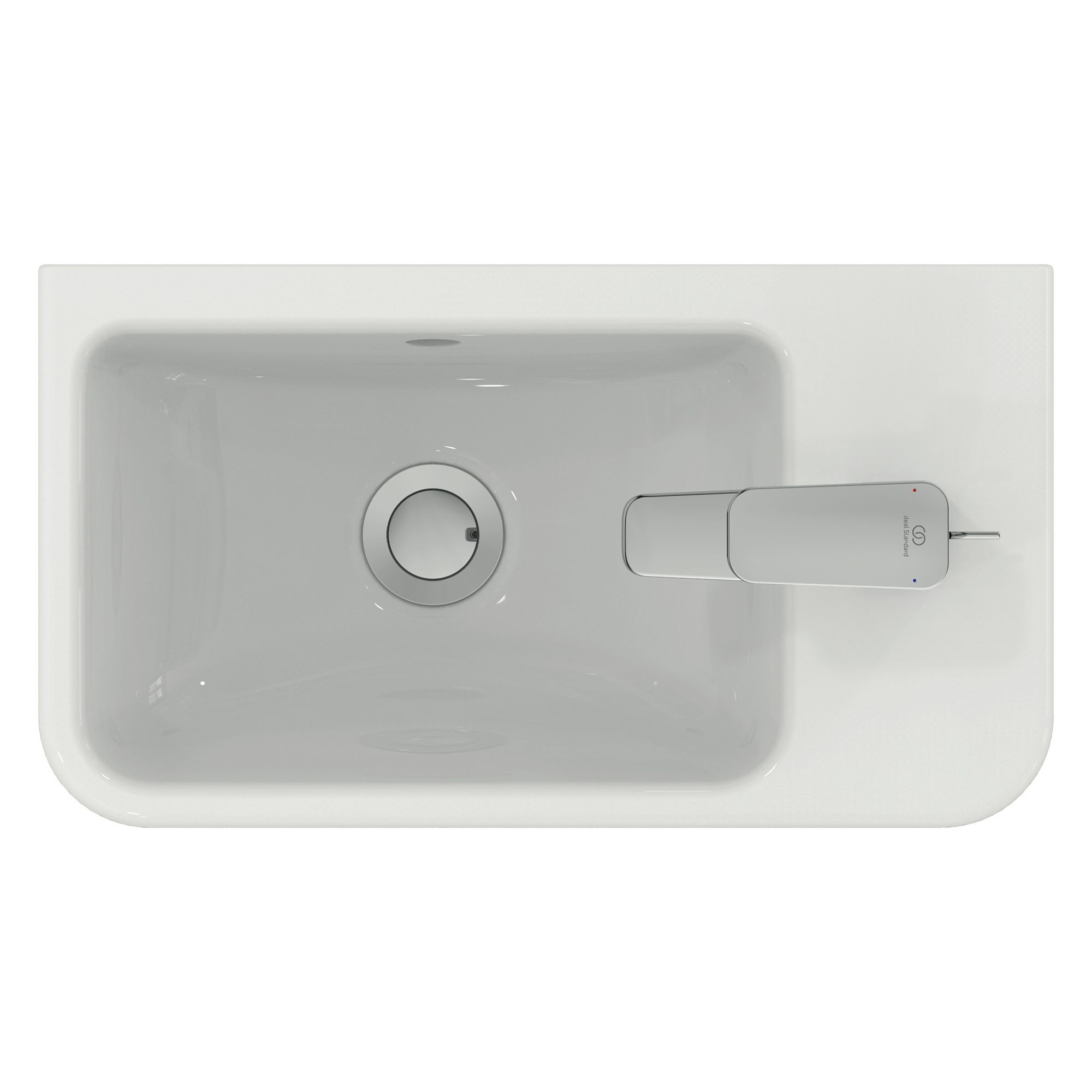 Ideal Standard i.life S Gloss White Rectangular Wall-mounted Basin (W)45cm