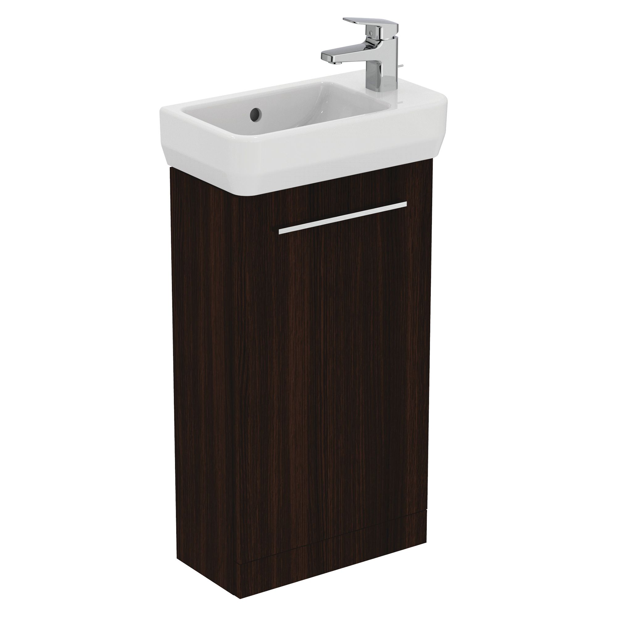 Ideal Standard i.Life S Matt Coffee brown Freestanding Cloakroom vanity unit & basin set - Includes Aluminium Handle (W)450mm (H)740mm