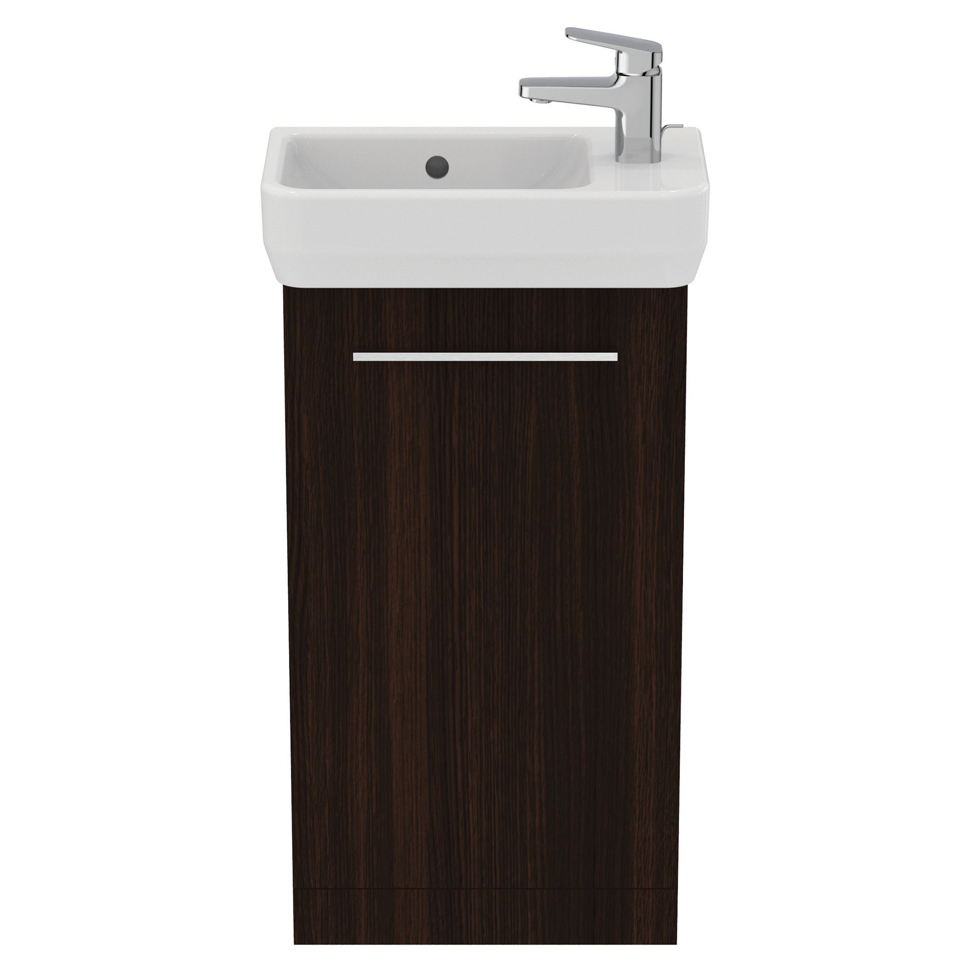 Ideal Standard i.Life S Matt Coffee brown Freestanding Cloakroom vanity unit & basin set - Includes Aluminium Handle (W)450mm (H)740mm