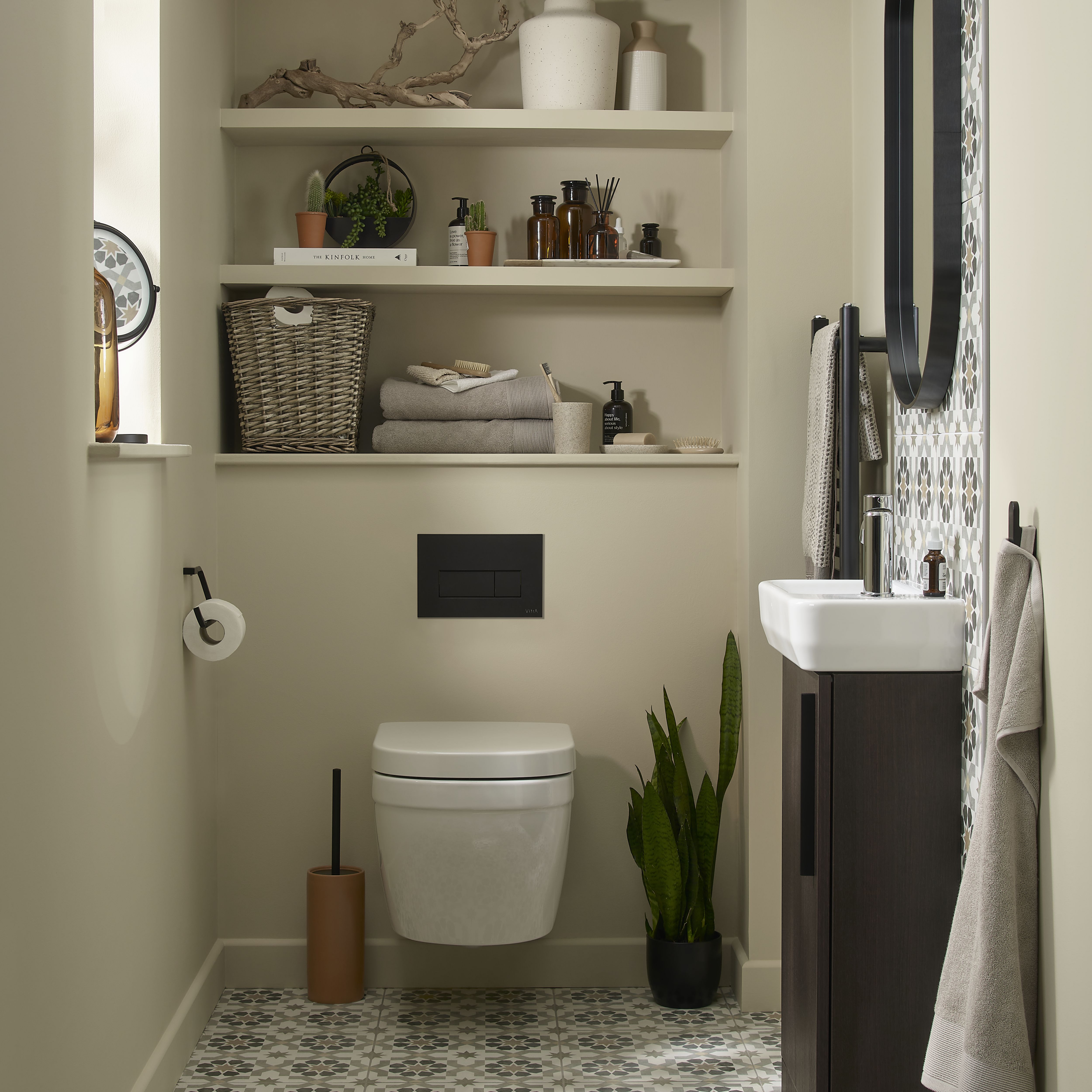 Ideal Standard i.life S Slimline Matt Coffee Oak effect Freestanding Bathroom Vanity unit (H)74cm (W)41cm