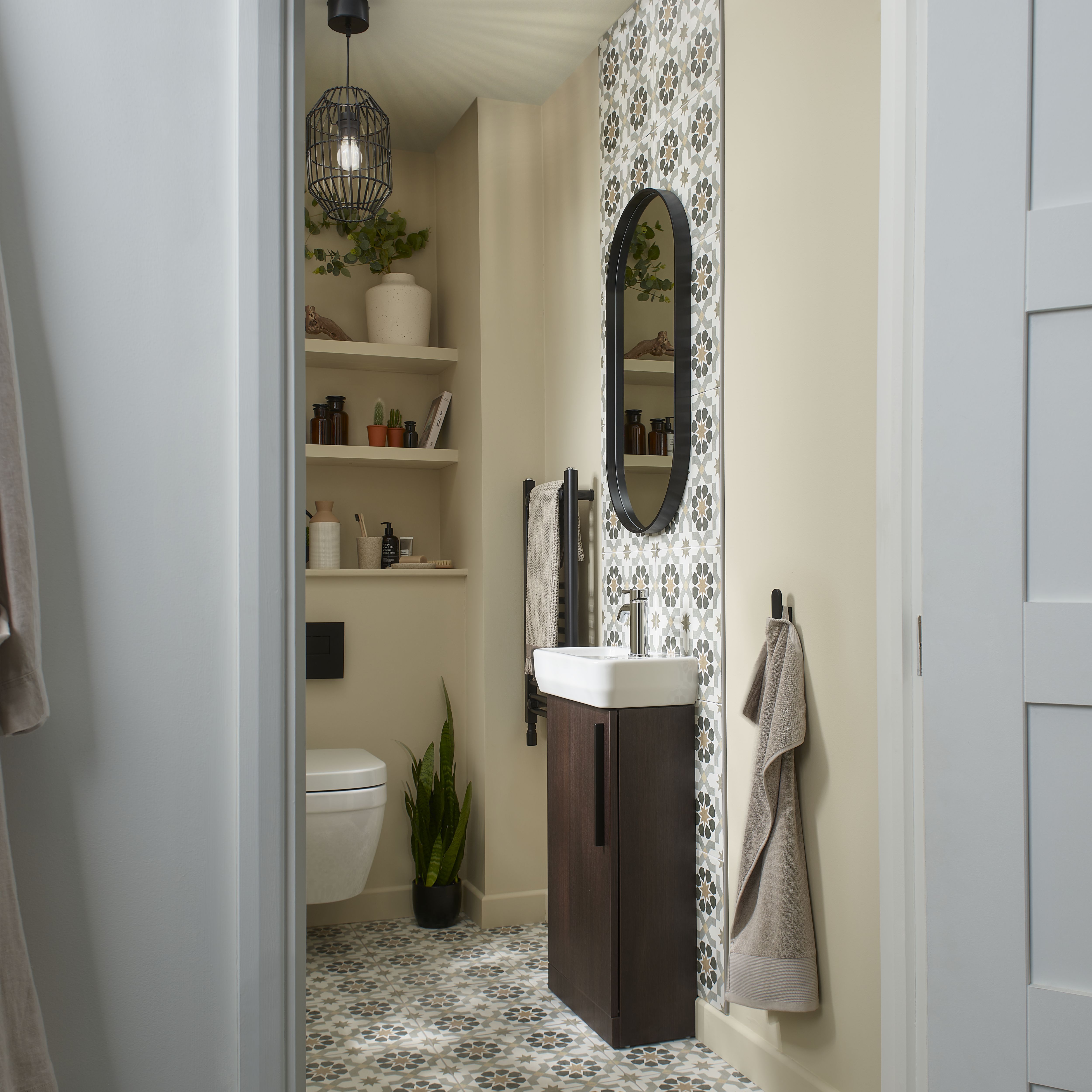 Ideal Standard i.life S Slimline Matt Coffee Oak effect Freestanding Bathroom Vanity unit (H)74cm (W)41cm