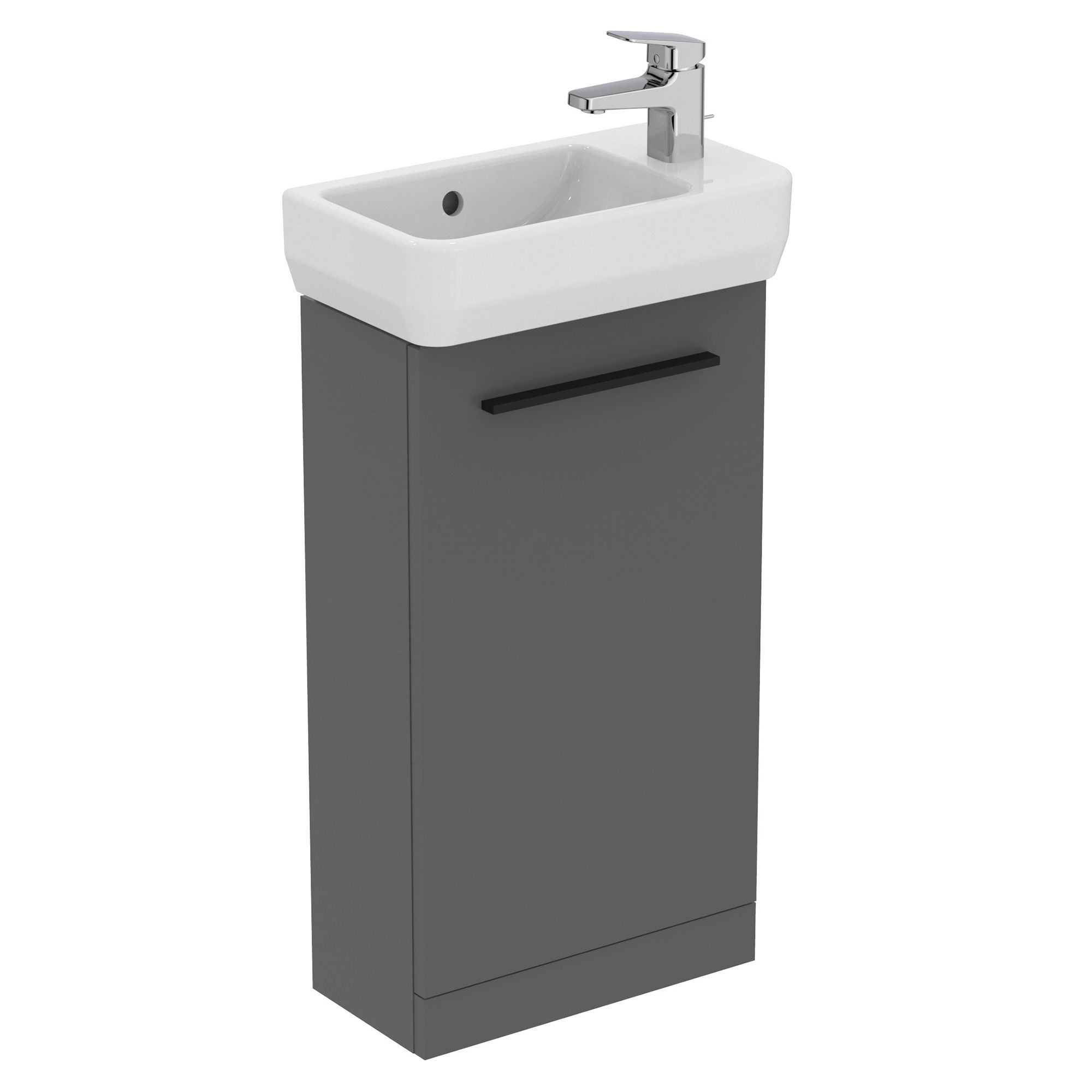 Ideal Standard i.life S Slimline Matt Quartz grey Freestanding Bathroom Vanity unit (H)74cm (W)41cm