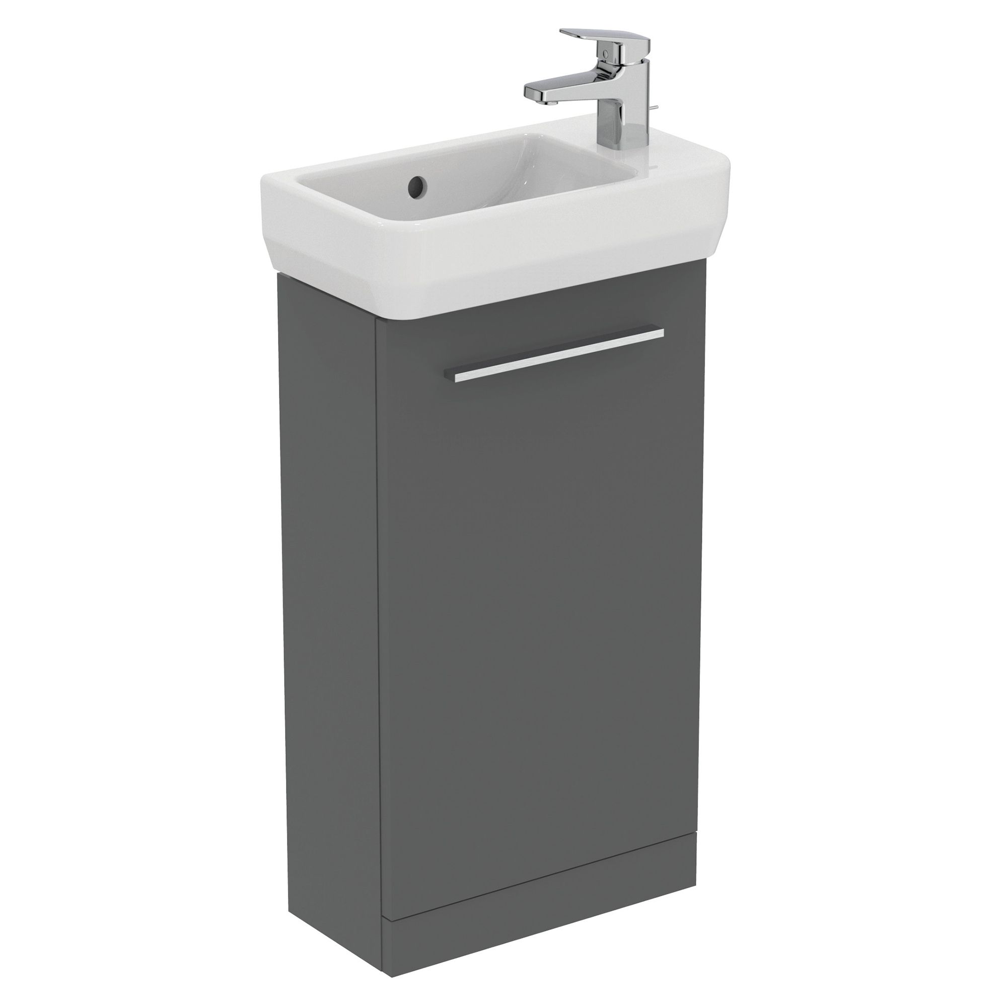 Ideal Standard i.life S Slimline Matt Quartz grey Freestanding Bathroom Vanity unit (H)74cm (W)41cm