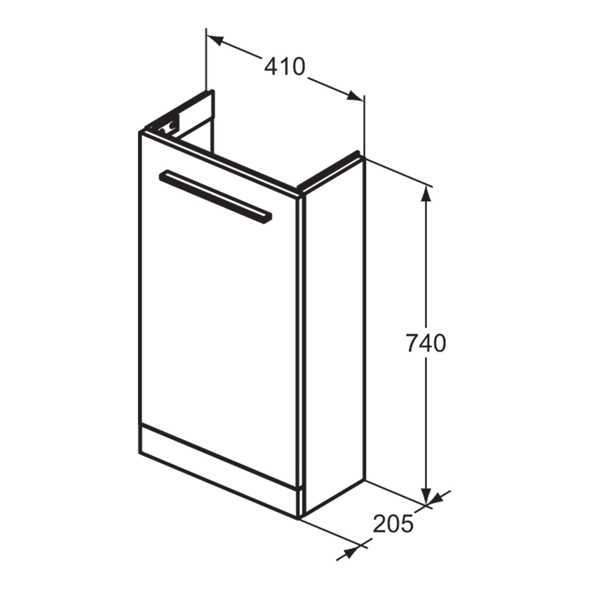 Ideal Standard i.life S Slimline Matt White Freestanding Bathroom Vanity unit (H)74cm (W)41cm