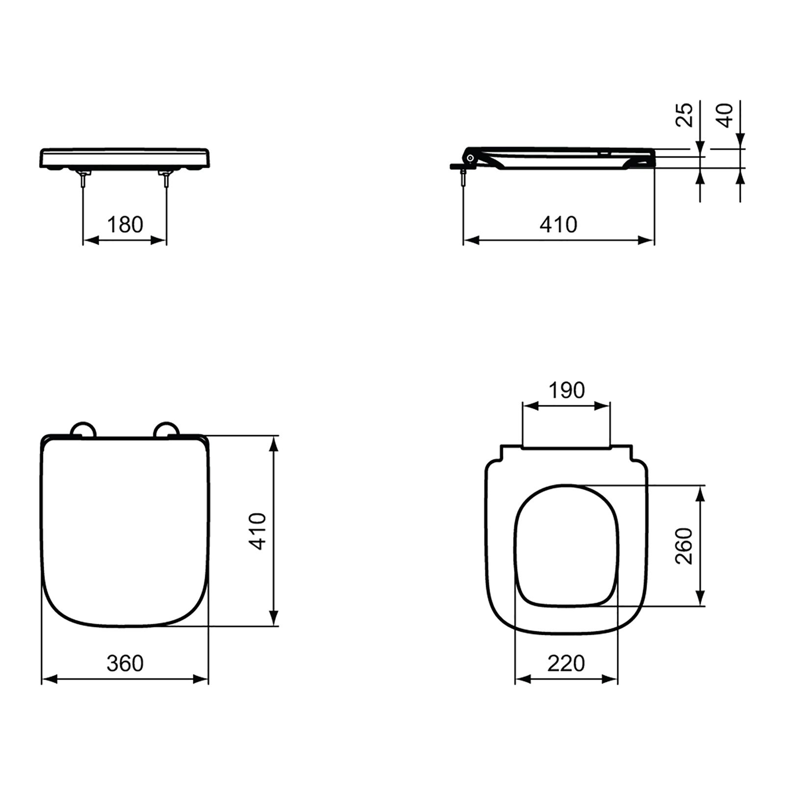 Ideal Standard i.life S White Compact Soft close Toilet seat