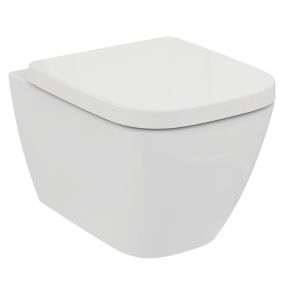 Ideal Standard i.life S White Standard Wall hung Square Concealed Toilet & cistern with Soft close seat