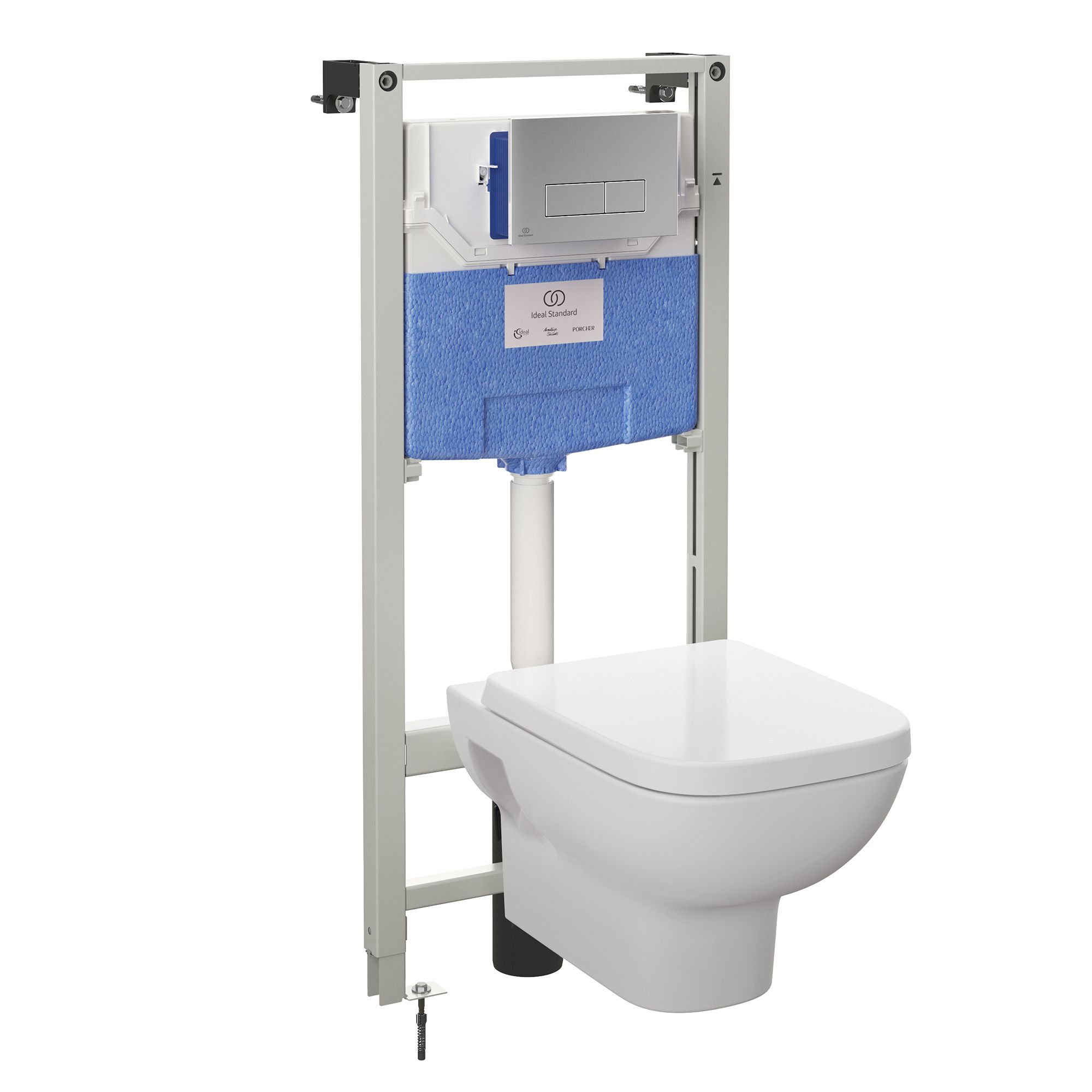 Ideal Standard Oleas P2 pneumatic Chrome effect Wall-mounted Dual Flushing plate (H)154mm (W)234mm