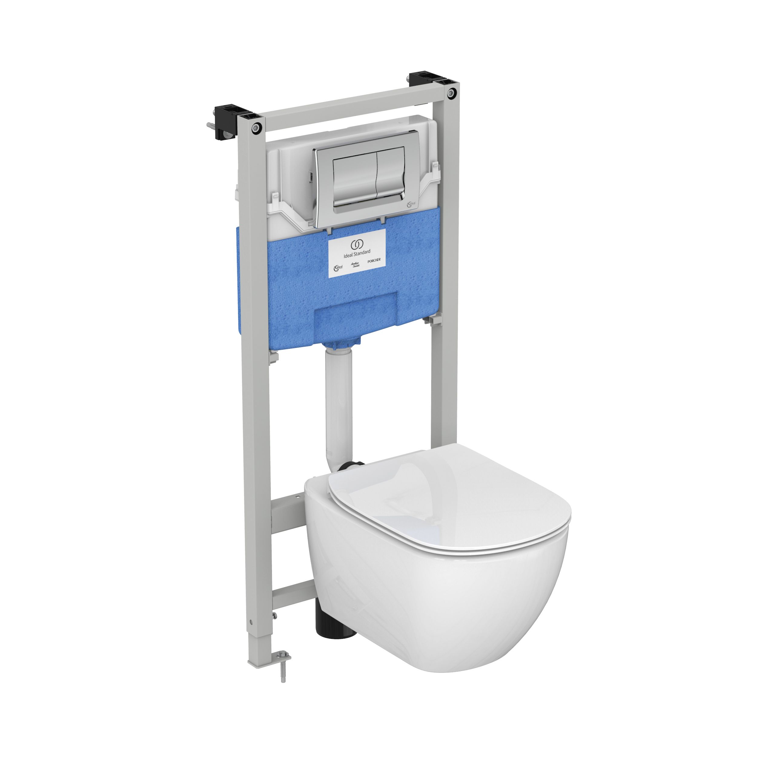 Ideal Standard ProSys Chrome effect Concealed Wall-mounted Water-saving Toilet Frame & concealed cistern (H)135cm
