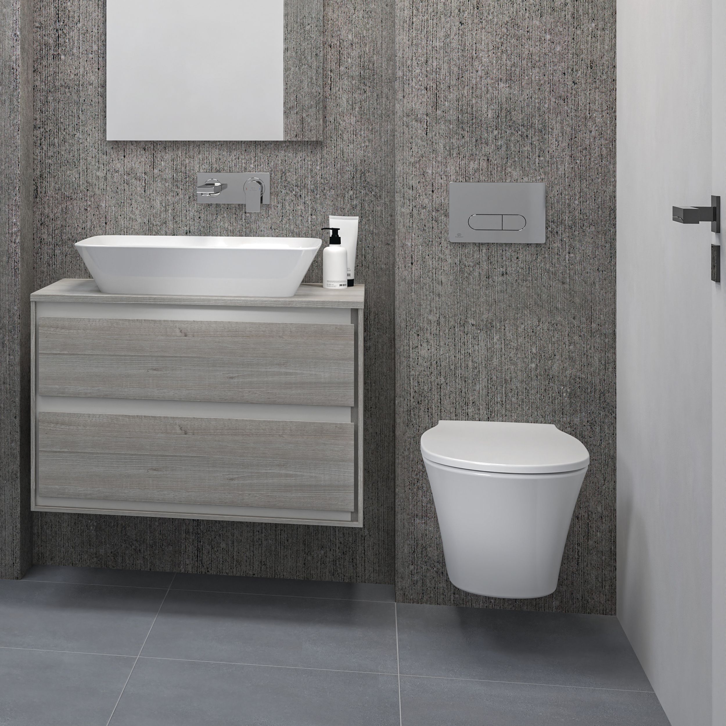 Ideal Standard Surface or wall-mounted Water-saving Flushing plate (H)154mm (W)234mm