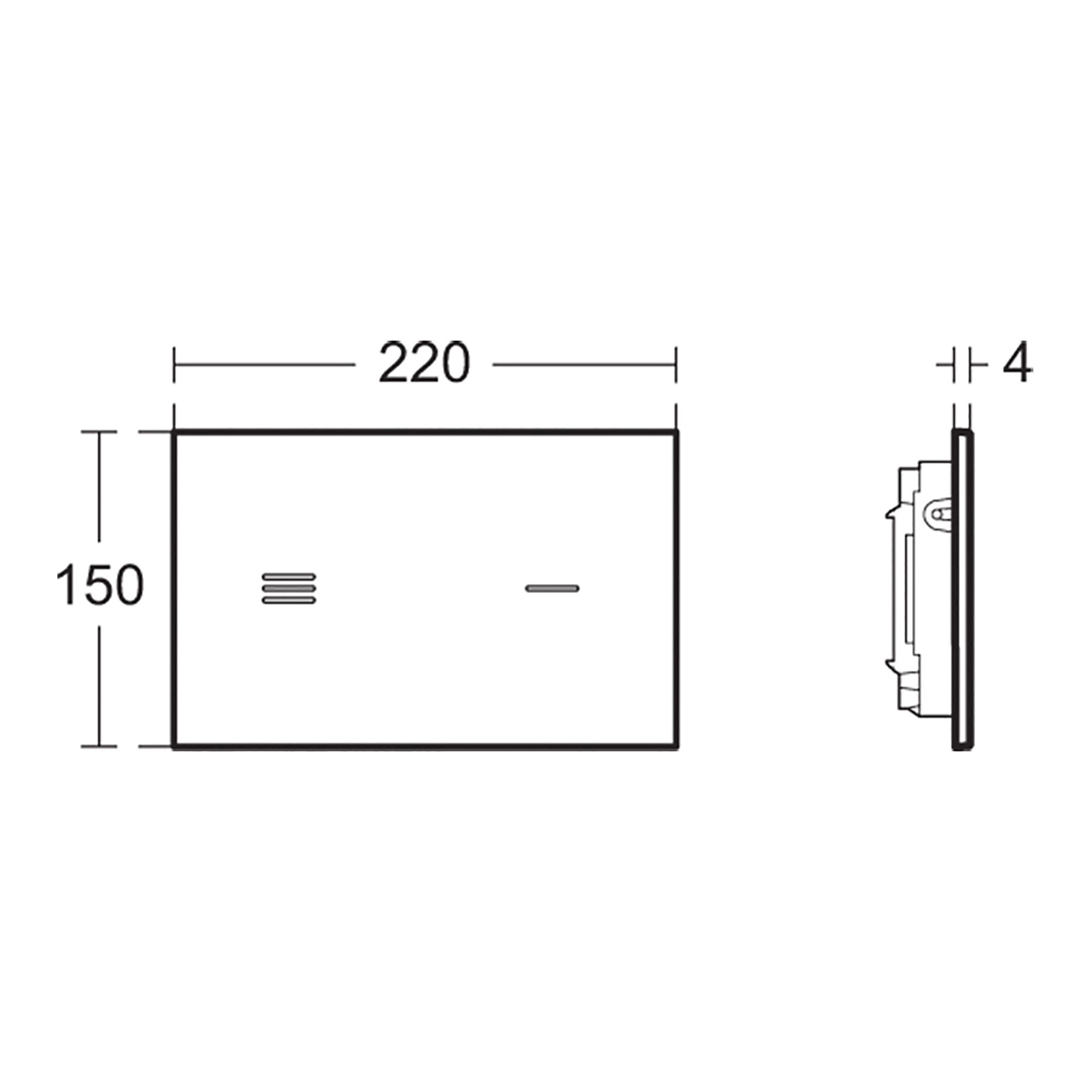 Ideal Standard Symfo NT1 electronic Black Wall-mounted Dual Flushing plate with No-touch activation (H)220mm (W)150mm