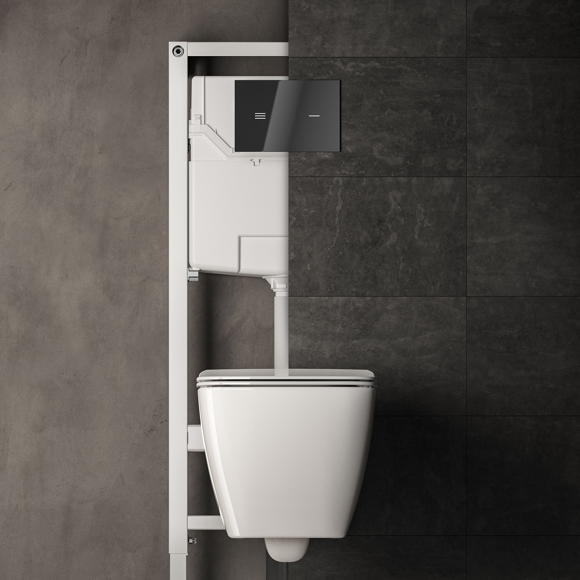 Ideal Standard Symfo NT1 electronic Black Wall-mounted Dual Flushing plate with No-touch activation (H)220mm (W)150mm