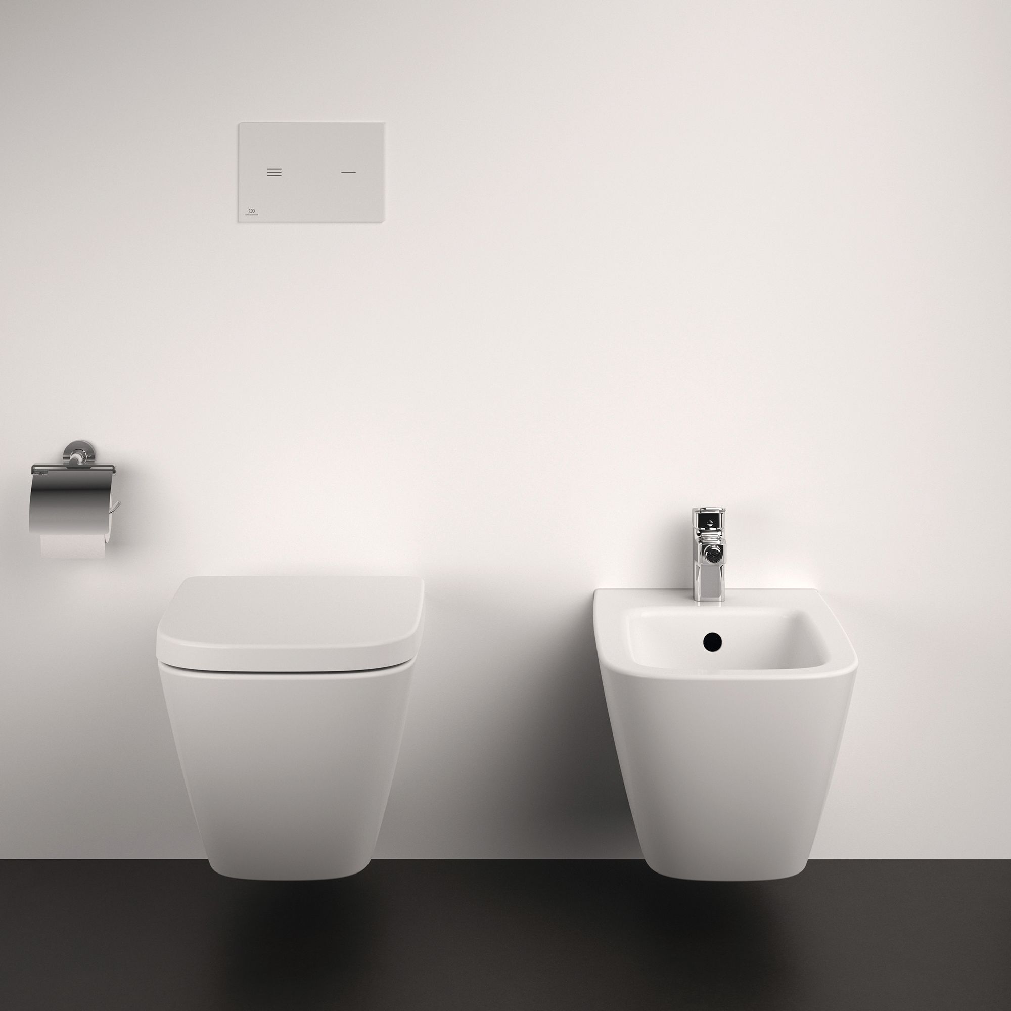 Ideal Standard Symfo NT1 electronic White Wall-mounted Dual Flushing plate with No-touch activation (H)220mm (W)150mm