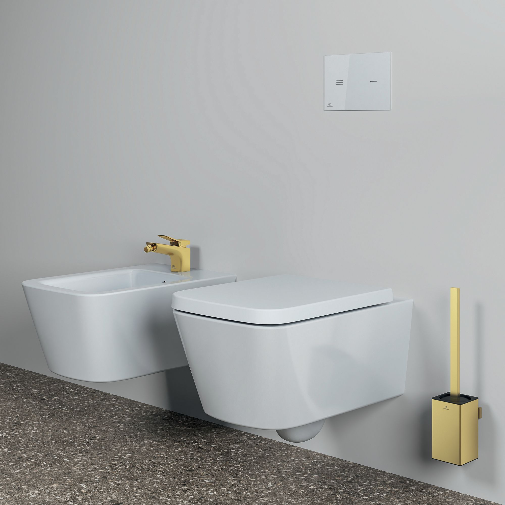 Ideal Standard Symfo NT1 electronic White Wall-mounted Dual Flushing plate with No-touch activation (H)220mm (W)150mm