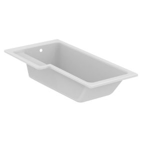 Ideal Standard Tempo Cube White L-shaped Left-handed Shower Bath Shower Bath (L)169.5cm (W)84.5cm