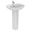 Ideal Standard Tesi White Oval Floor-mounted Full pedestal Basin (H)83cm (W)55cm