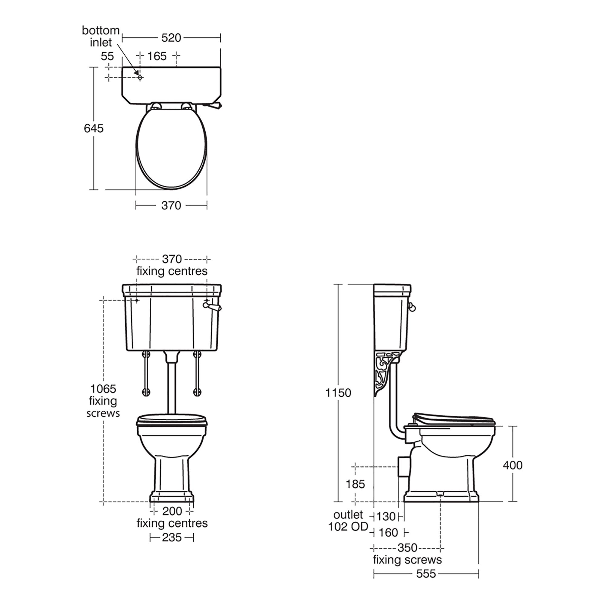 Ideal Standard Waverley Low Level White High-low Toilet & cistern with Standard close seat