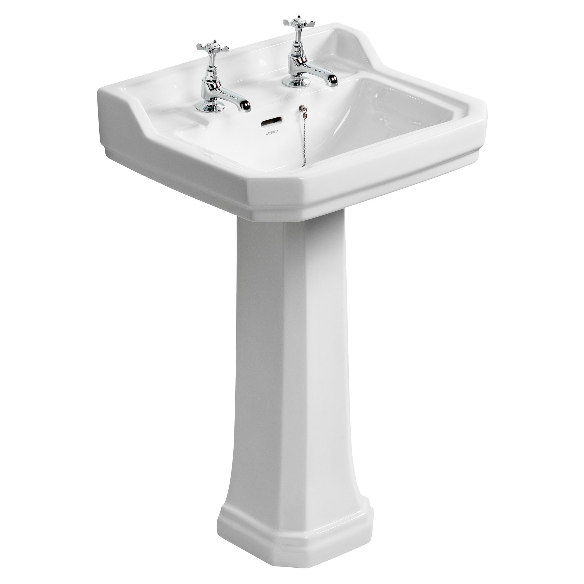 Ideal Standard Waverley White Close-coupled Floor-mounted Toilet & full pedestal basin (W)380mm (H)790mm