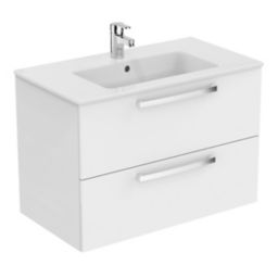 Ideal Standard White Wall-mounted Vanity unit & basin set (W)815mm (H)565mm