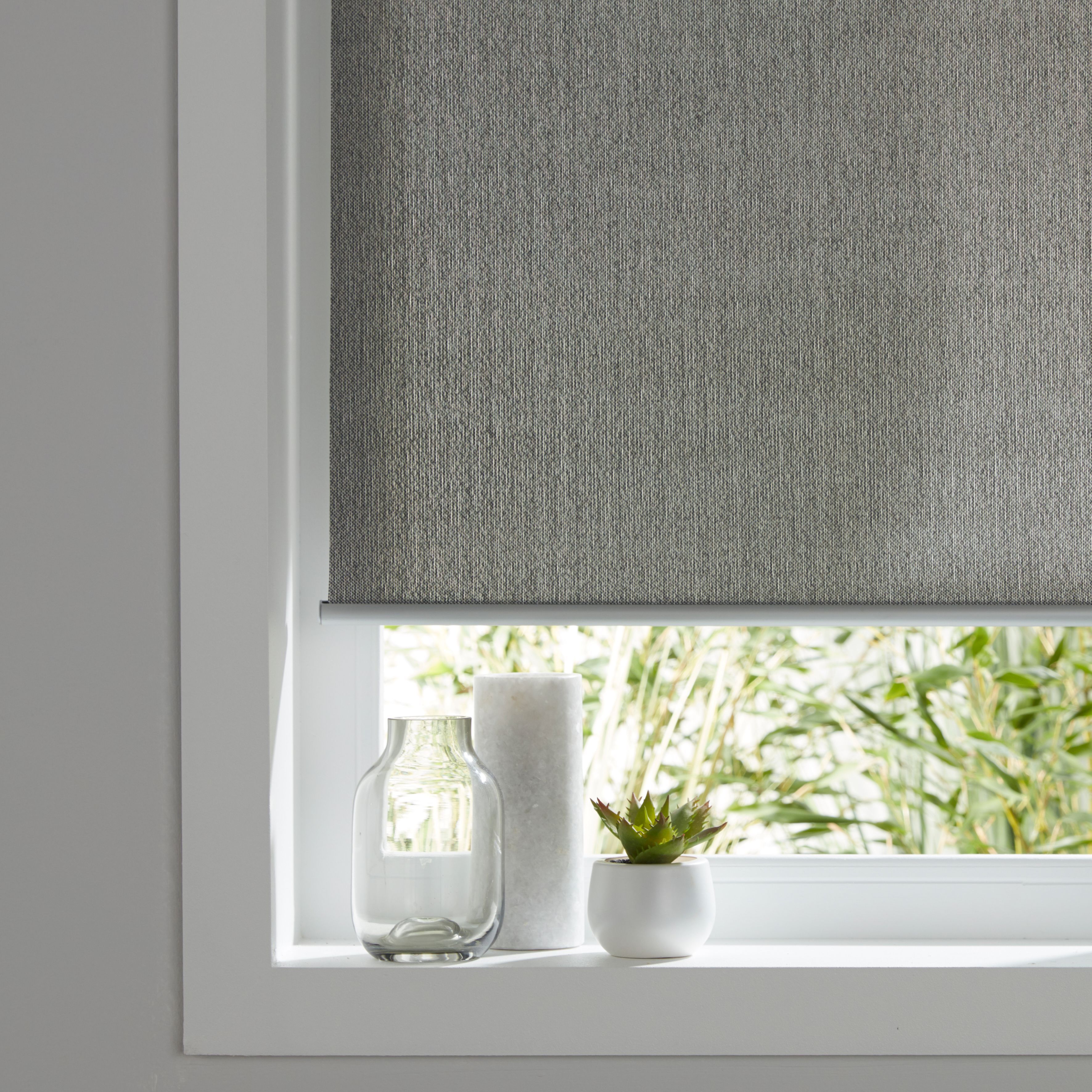 Iggy Corded Grey Plain Daylight Roller blind (W)180cm (L)180cm