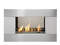 Ignite Pittsburgh Brushed stainless steel effect Manual control Gas Fire