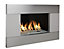 Ignite Pittsburgh Brushed stainless steel effect Manual control Gas Fire