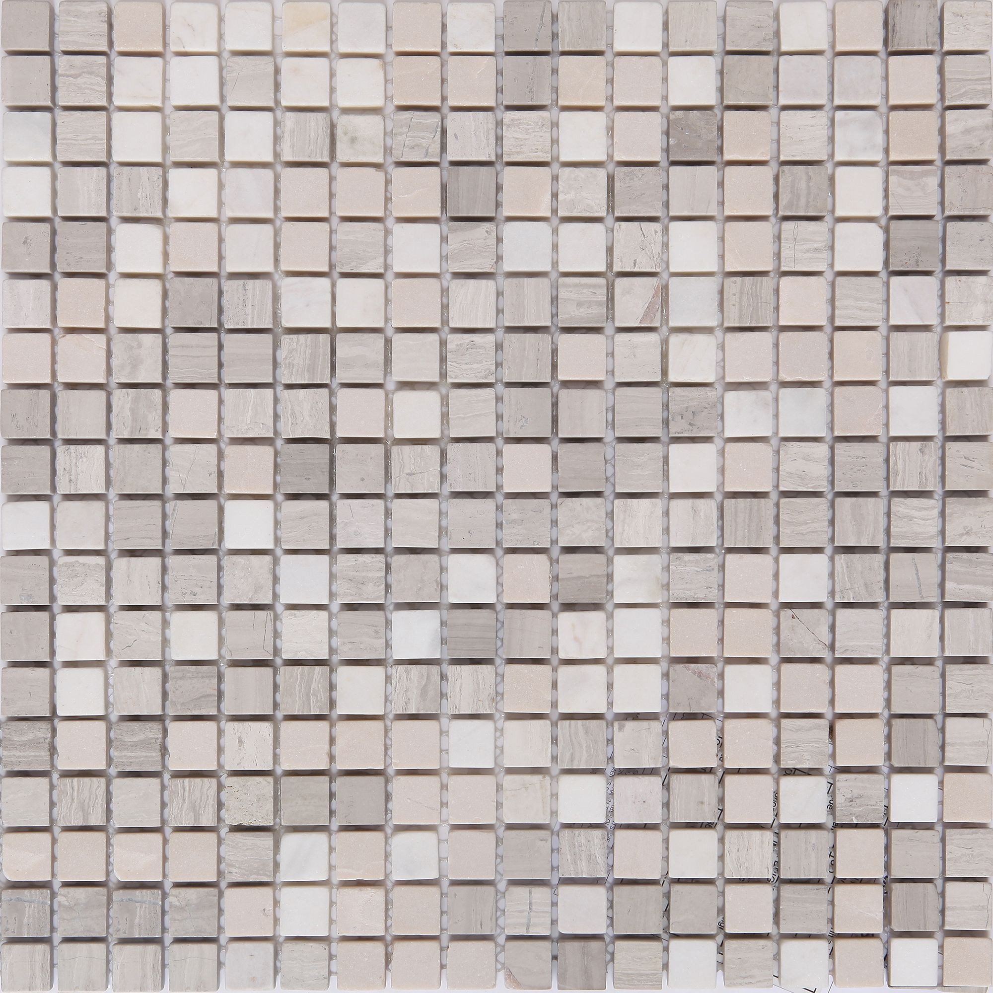 Ikarai Beige Marble effect Natural stone Mosaic tile sheet, (L)300mm (W)300mm