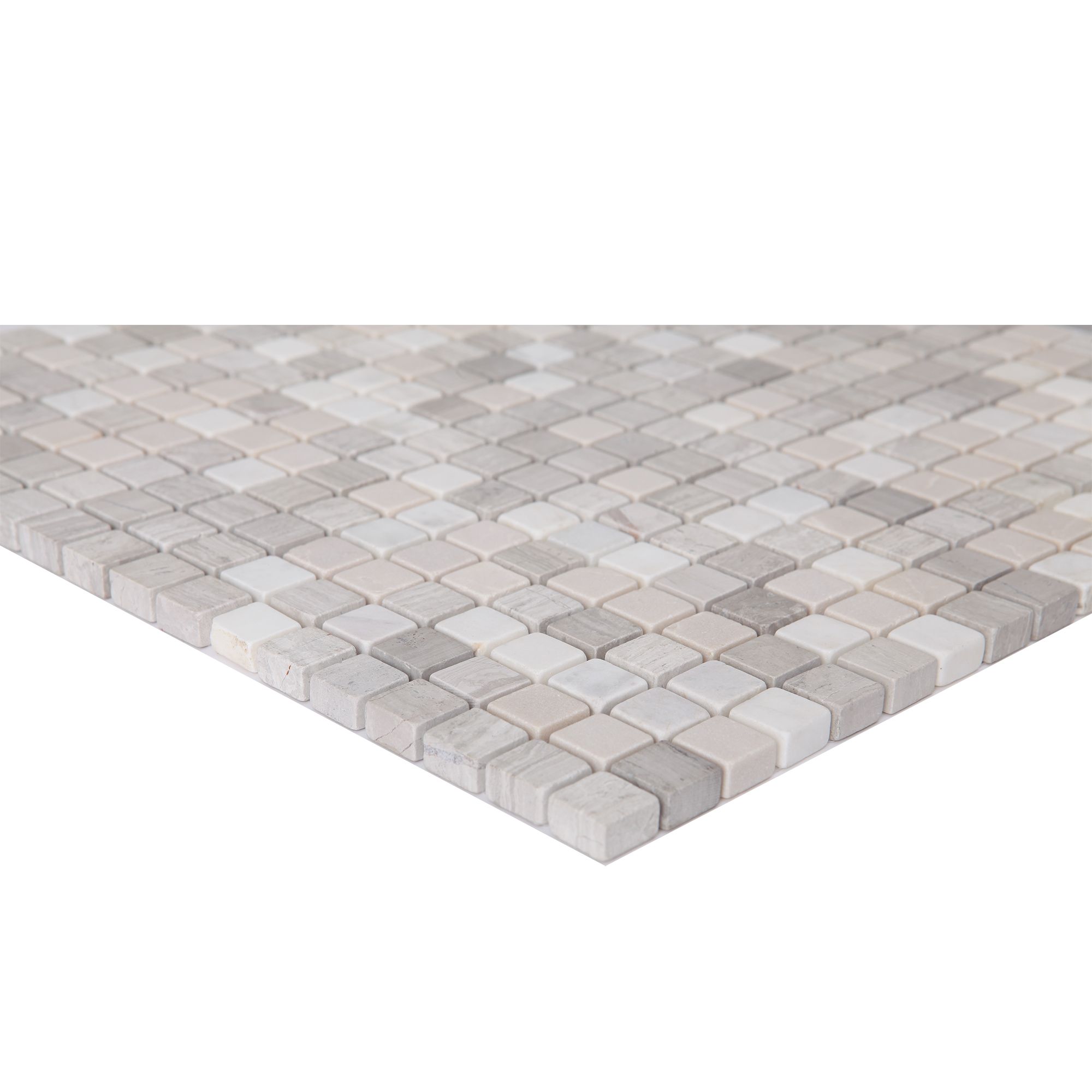 Ikarai Beige Marble effect Natural stone Mosaic tile sheet, (L)300mm (W)300mm