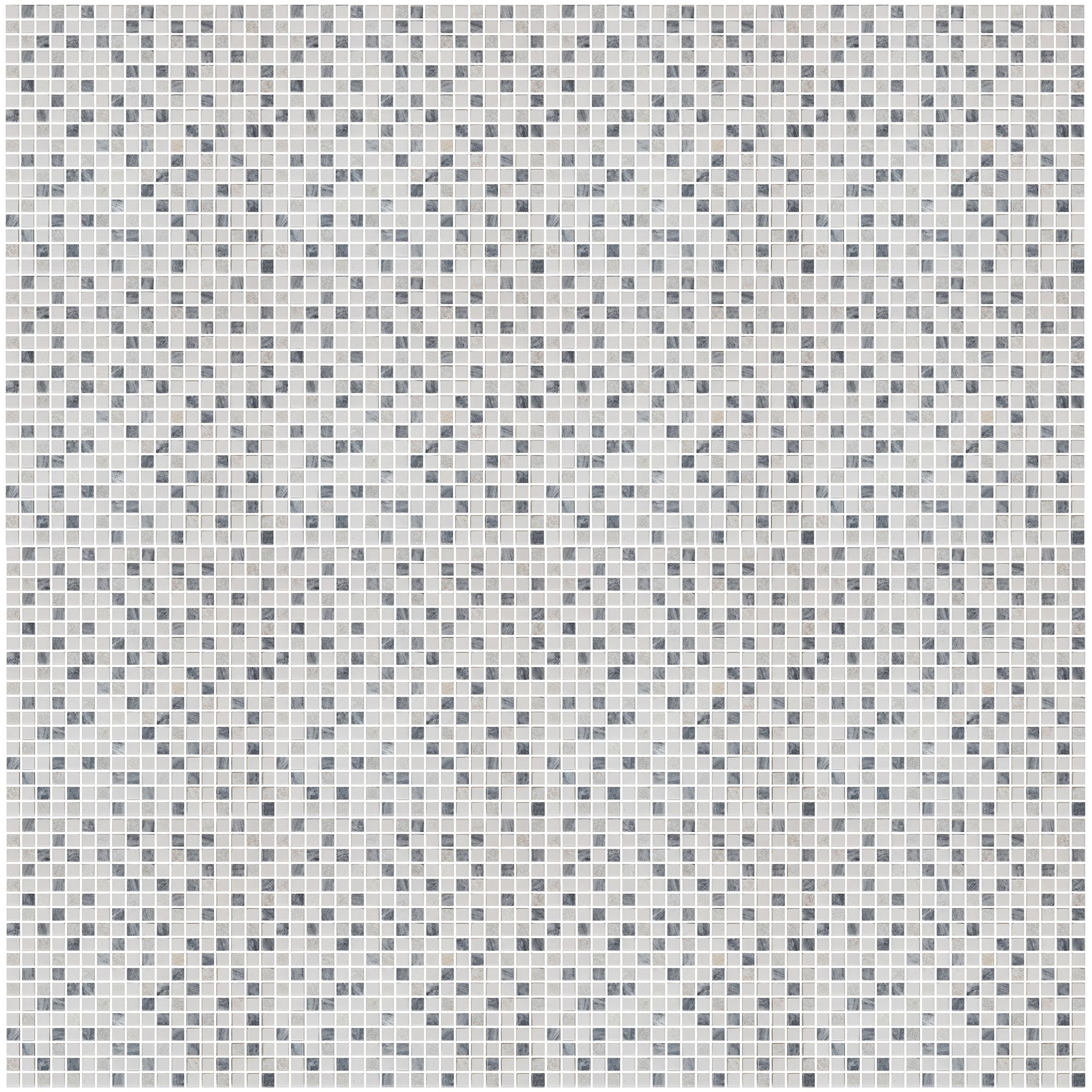 Ikarai Light grey Marble effect Natural stone Mosaic tile sheet, (L)300mm (W)300mm