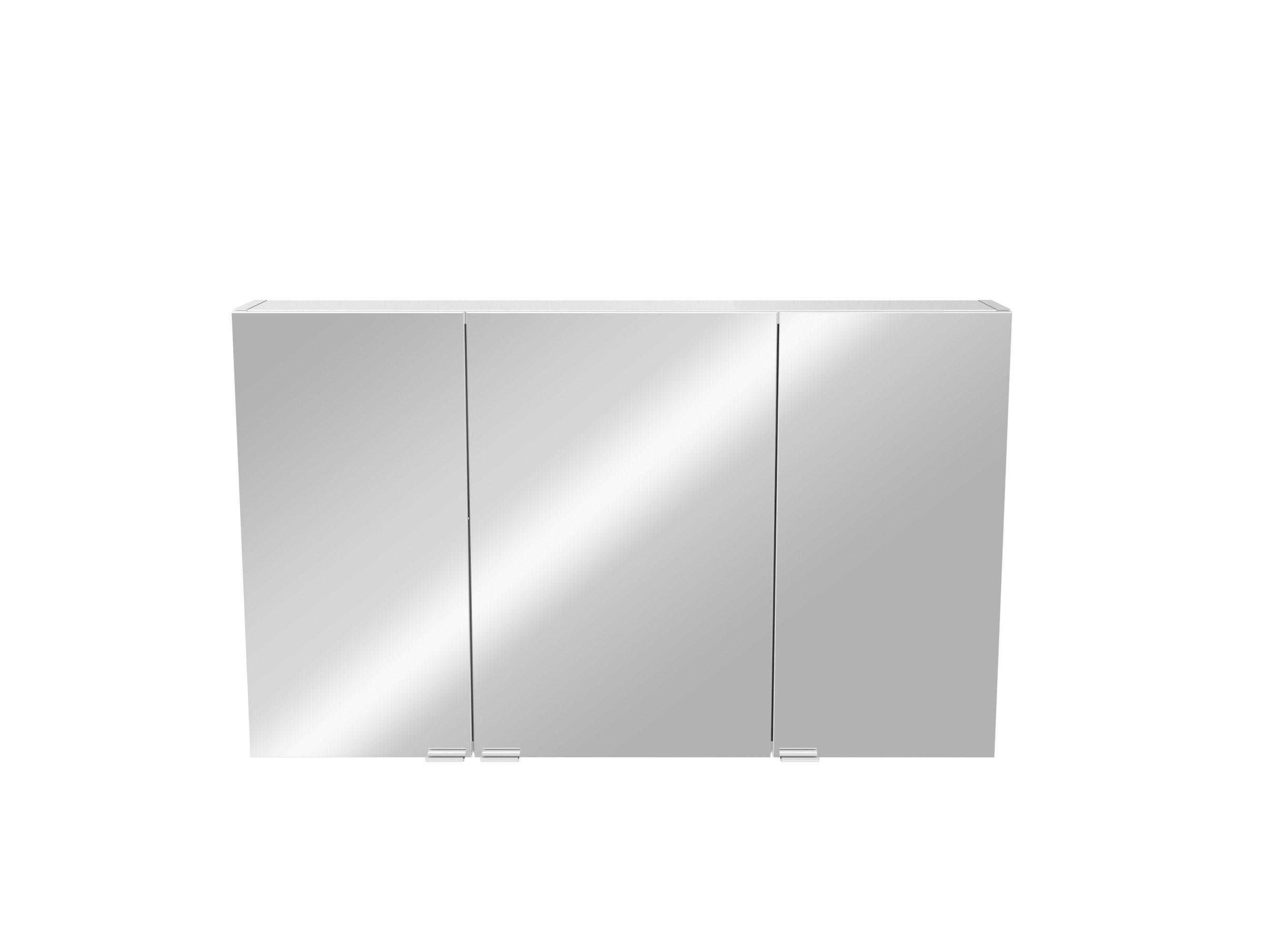 Imandra Compact Matt Mirror effect Triple Bathroom Cabinet Mirrored (H)600mm (W)1000mm