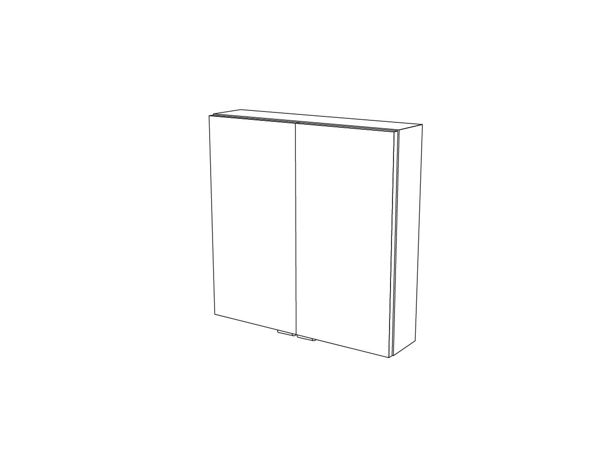 Imandra Compact Matt Silver Mirror effect Double Bathroom Cabinet Mirrored (H)600mm (W)600mm
