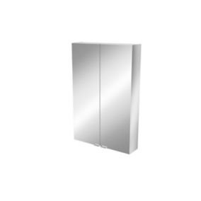 Imandra Tall Matt Mirror effect Double Bathroom Cabinet Mirrored (H)900mm (W)600mm