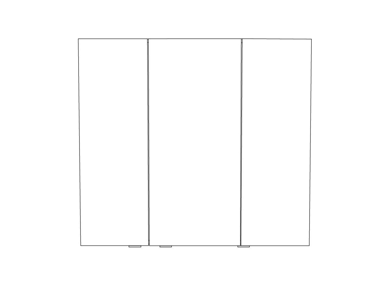 Imandra Tall Matt Silver Mirror effect Triple Bathroom Cabinet Mirrored (H)900mm (W)1000mm
