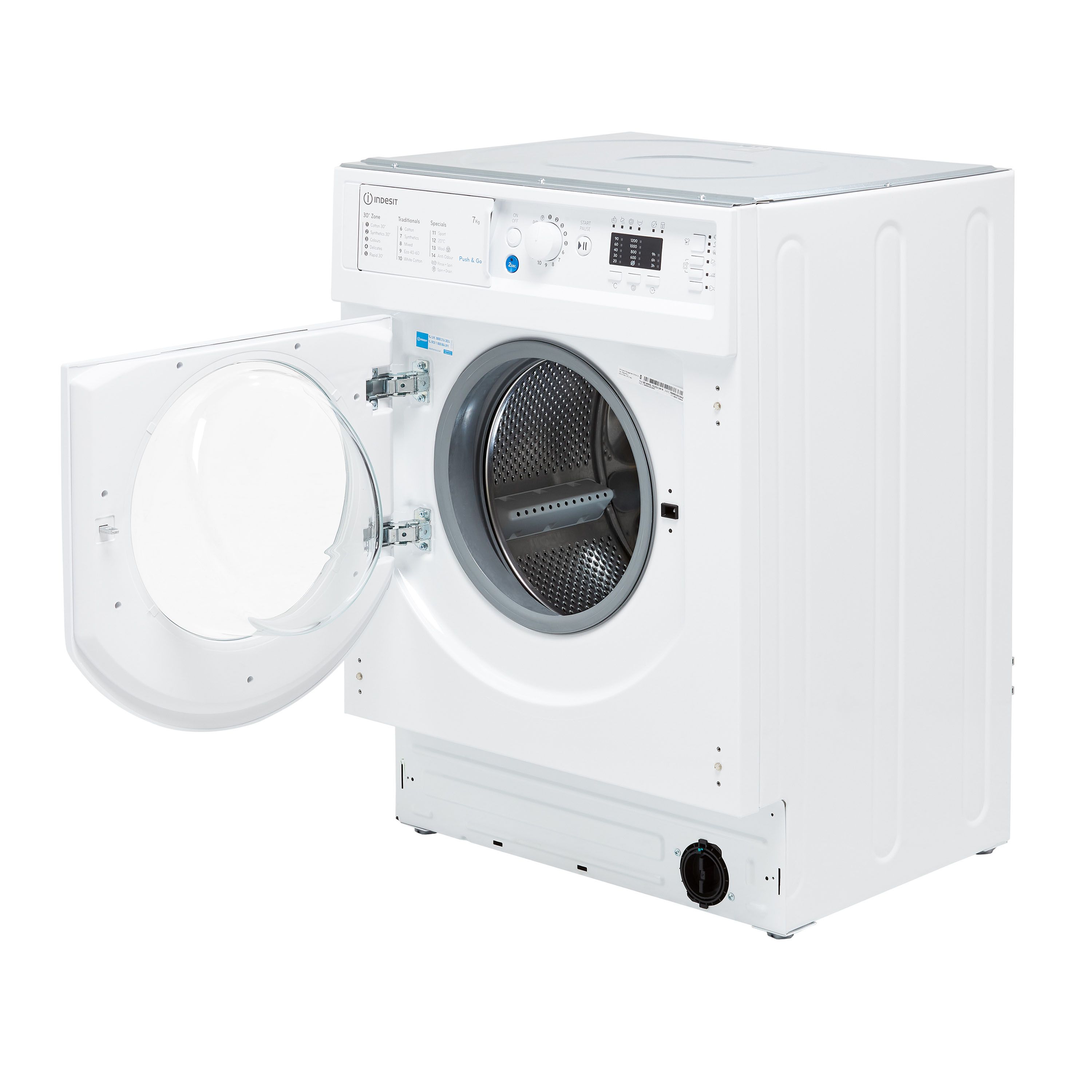 Indesit BIWMIL71252UKN_WH 7kg Built-in 1200rpm Washing machine - White