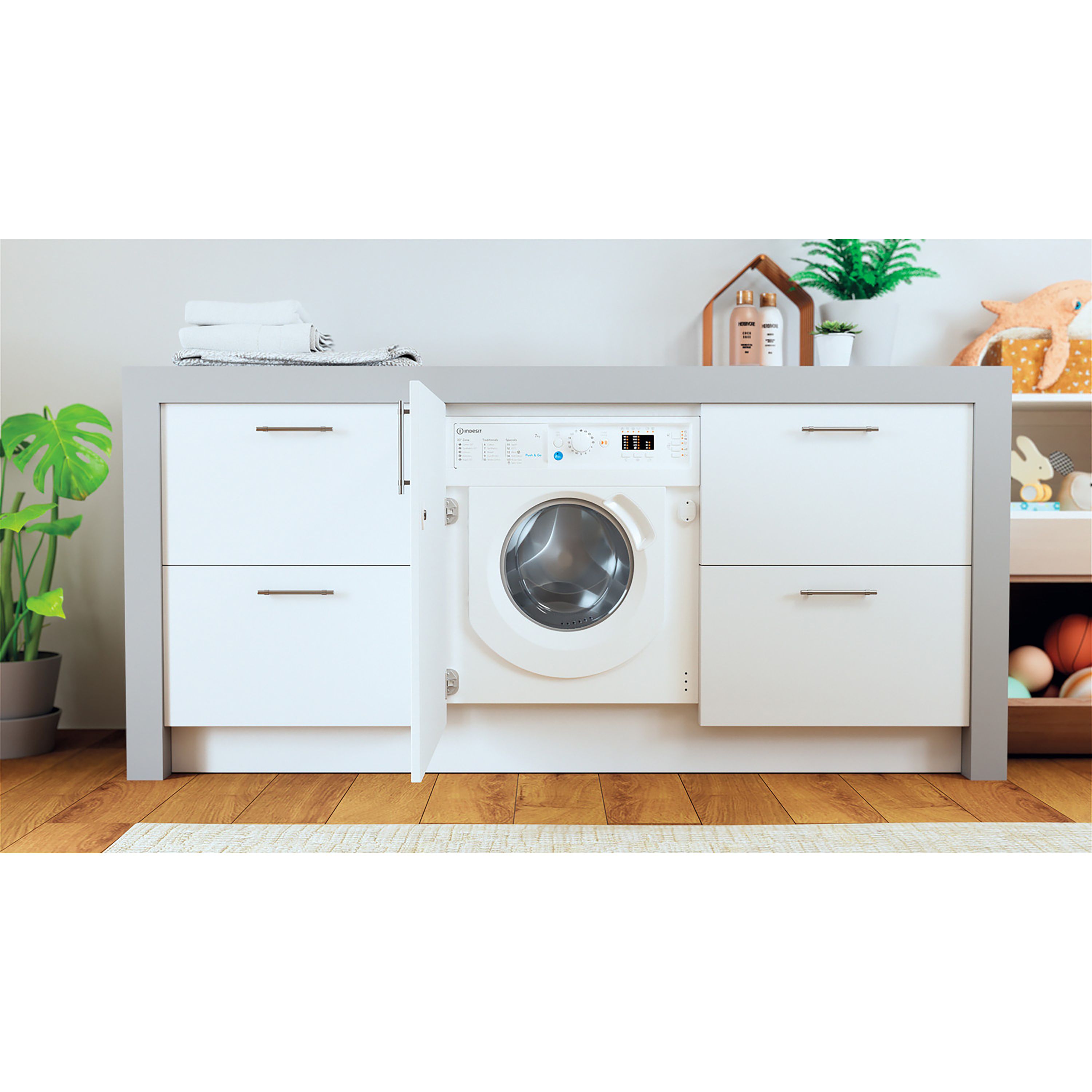 Indesit BIWMIL71252UKN_WH 7kg Built-in 1200rpm Washing machine - White