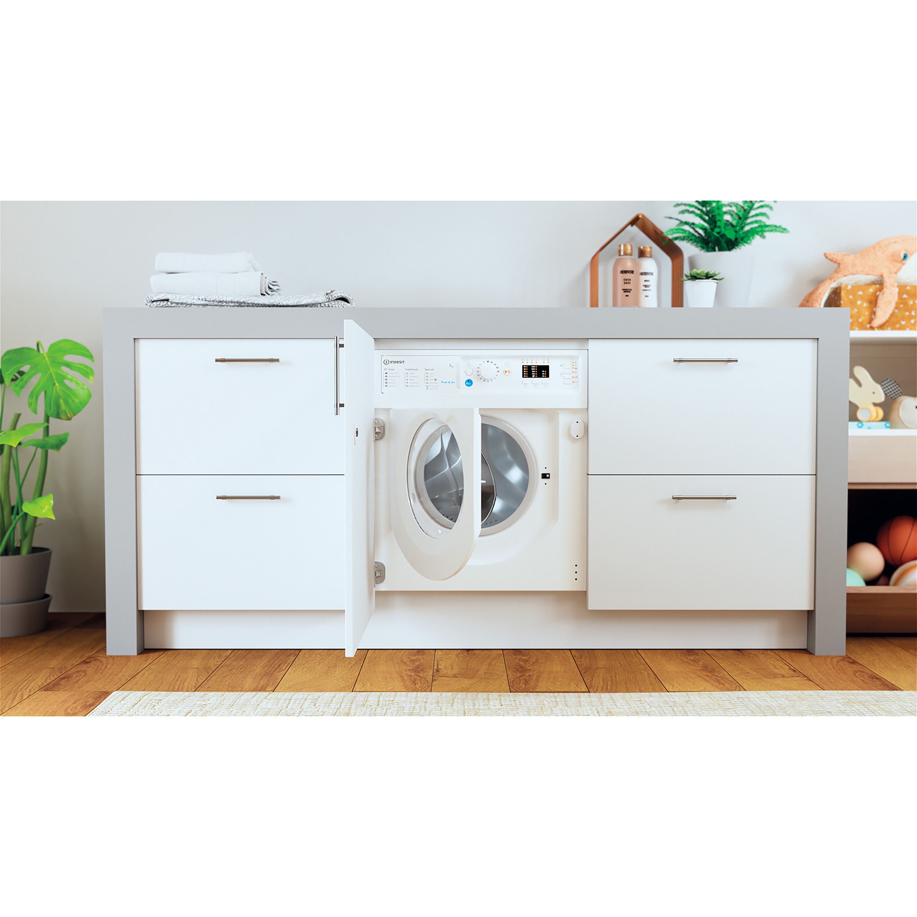 Indesit BIWMIL71252UKN_WH 7kg Built-in 1200rpm Washing machine - White