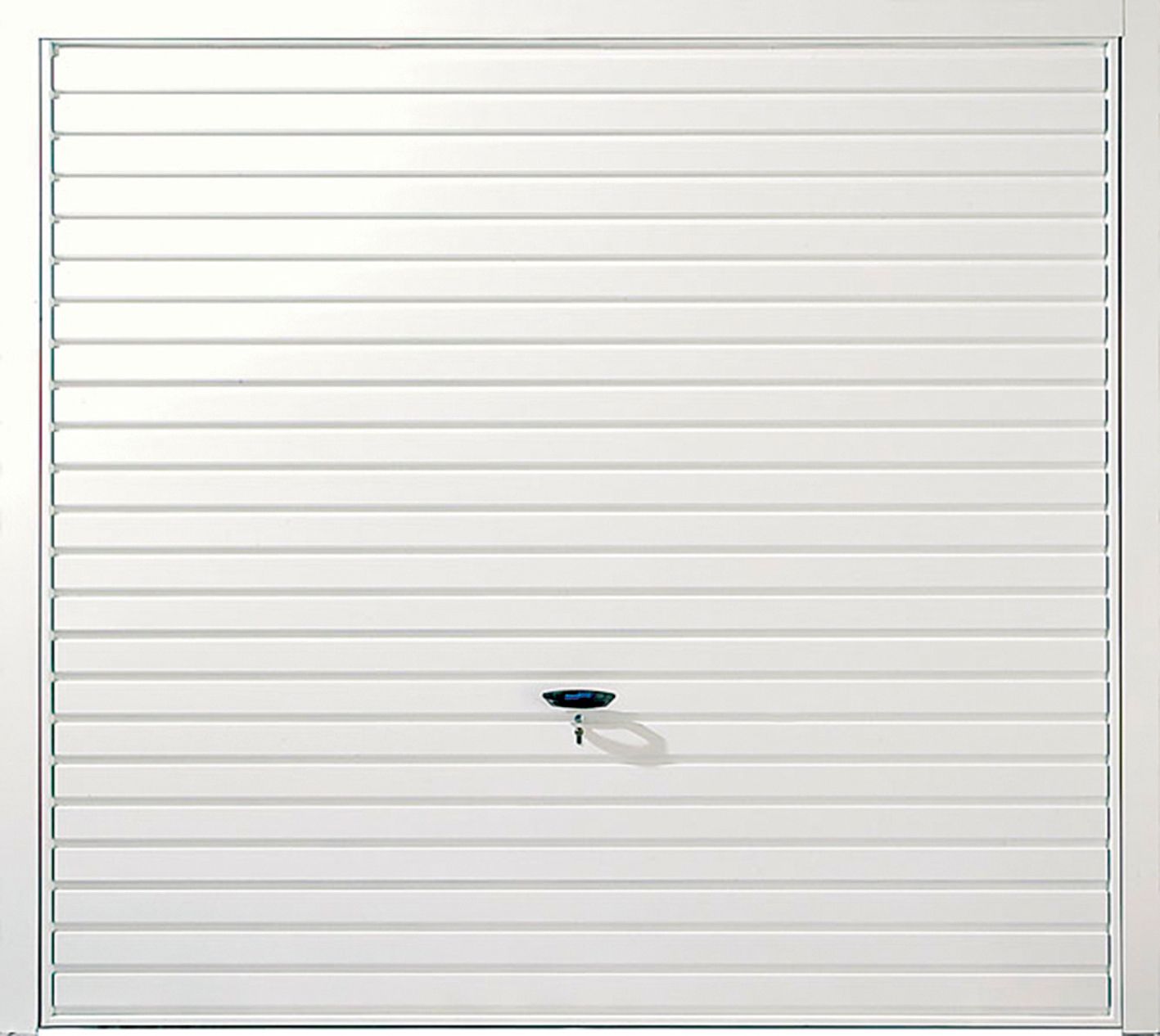 Indiana Framed White Retractable Garage door, (H)1981mm (W)2134mm