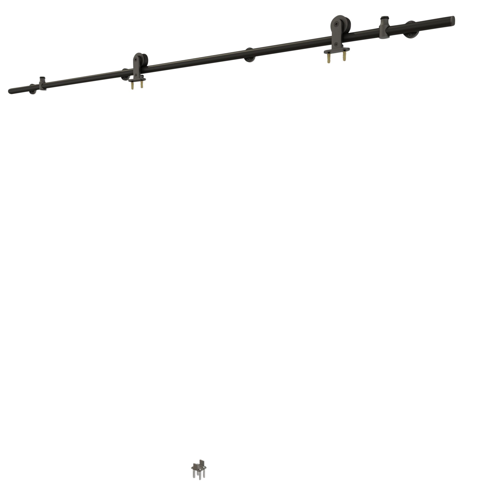 Industrial Black Powder-coated Sliding door track system (L) 200cm