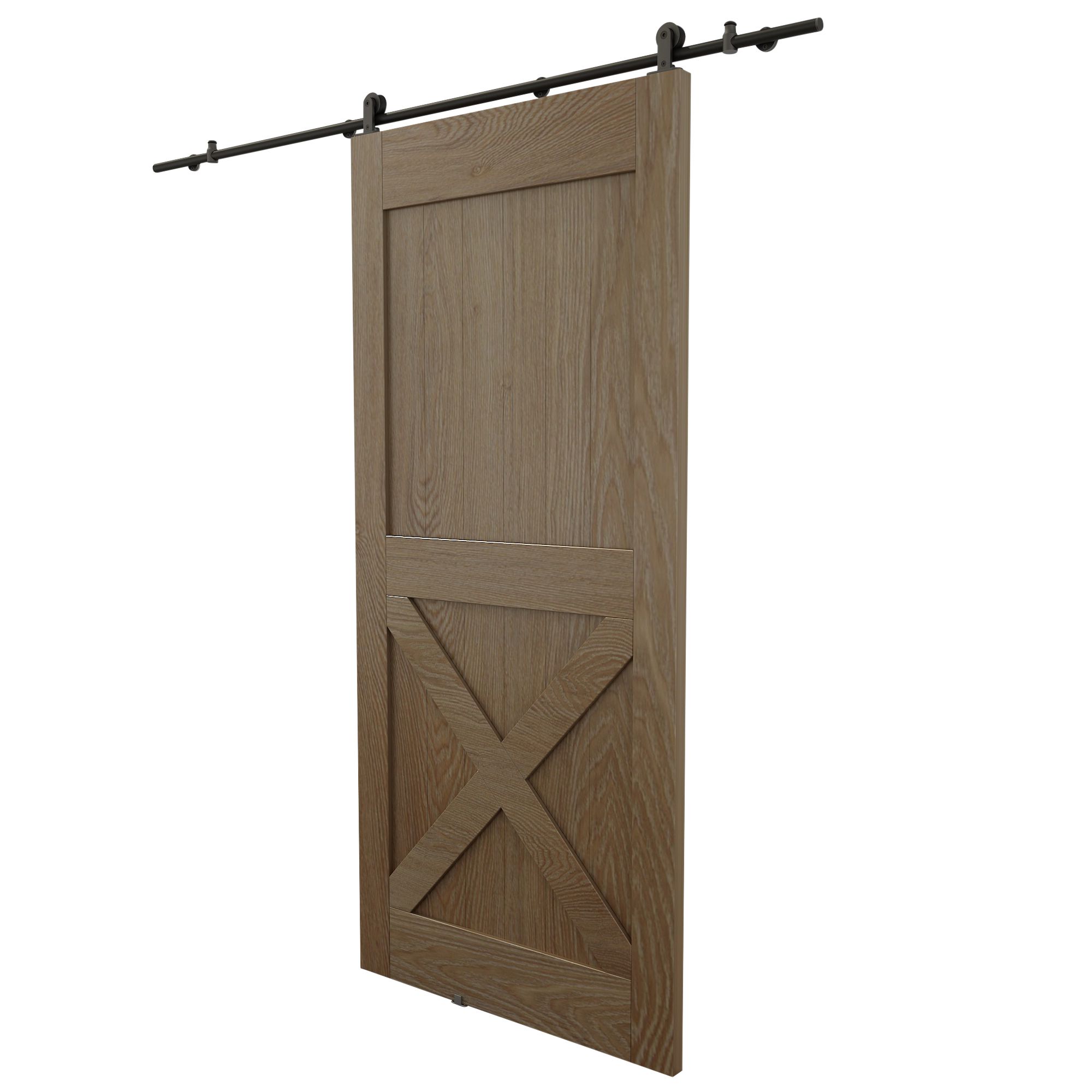 Industrial Black Powder-coated Sliding door track system (L) 200cm