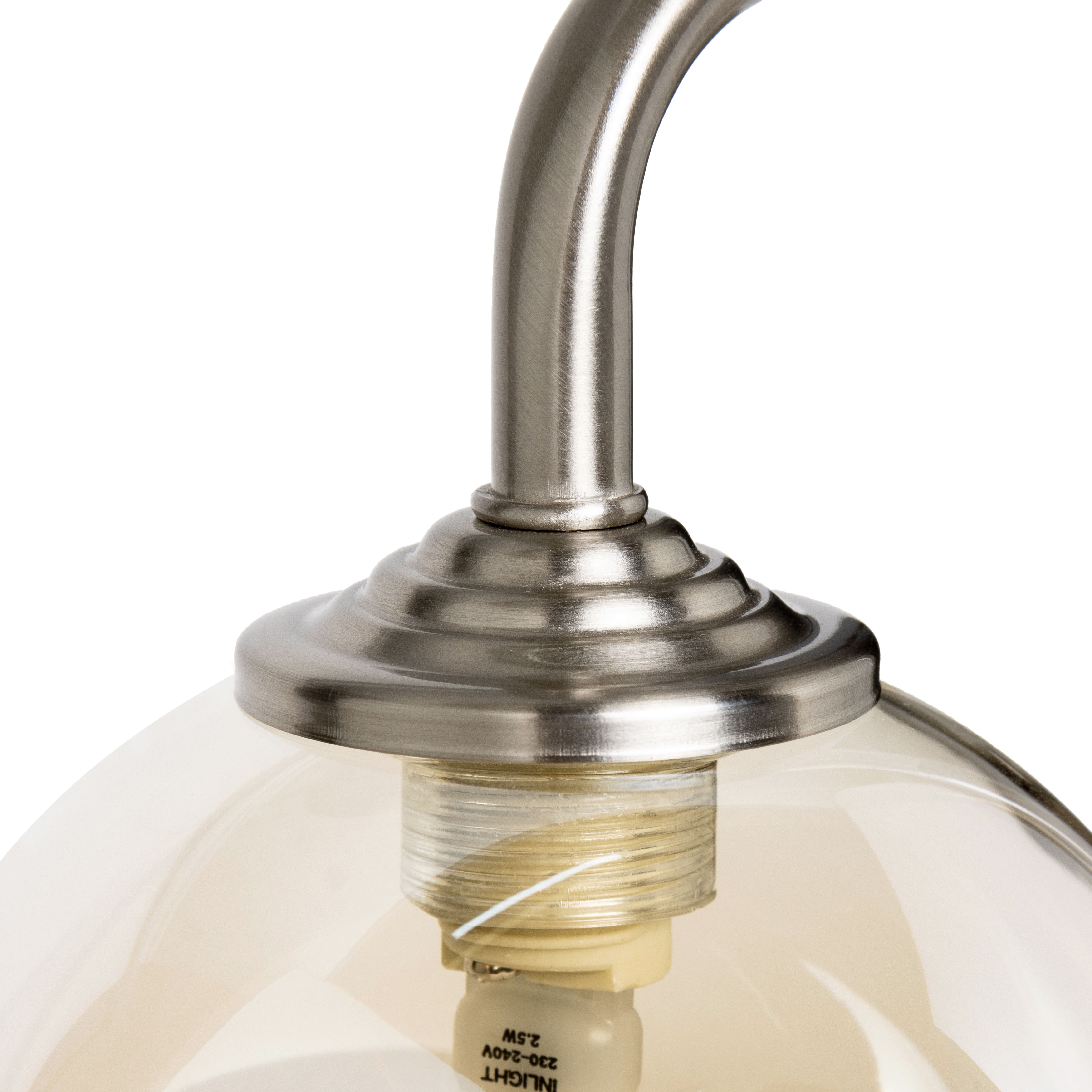 Inlight Agile Brushed Satin Nickel effect Table lamp